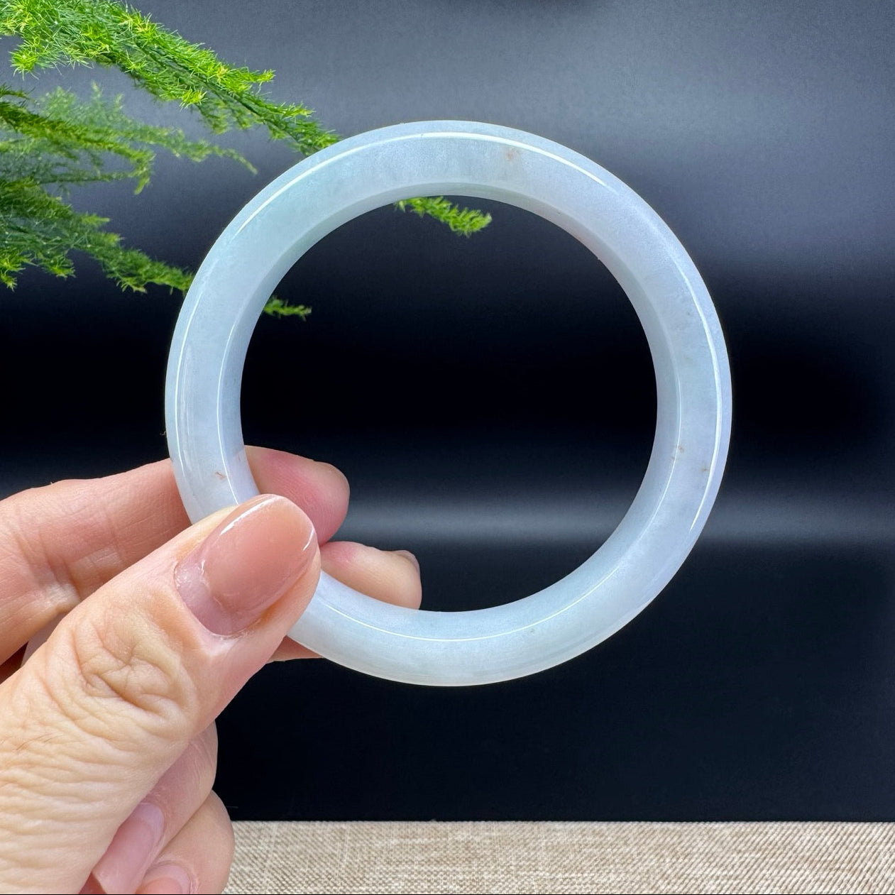 Genuine Burmese Icy Green Jade Jadeite Bangle Bracelet ( 56.1mm )