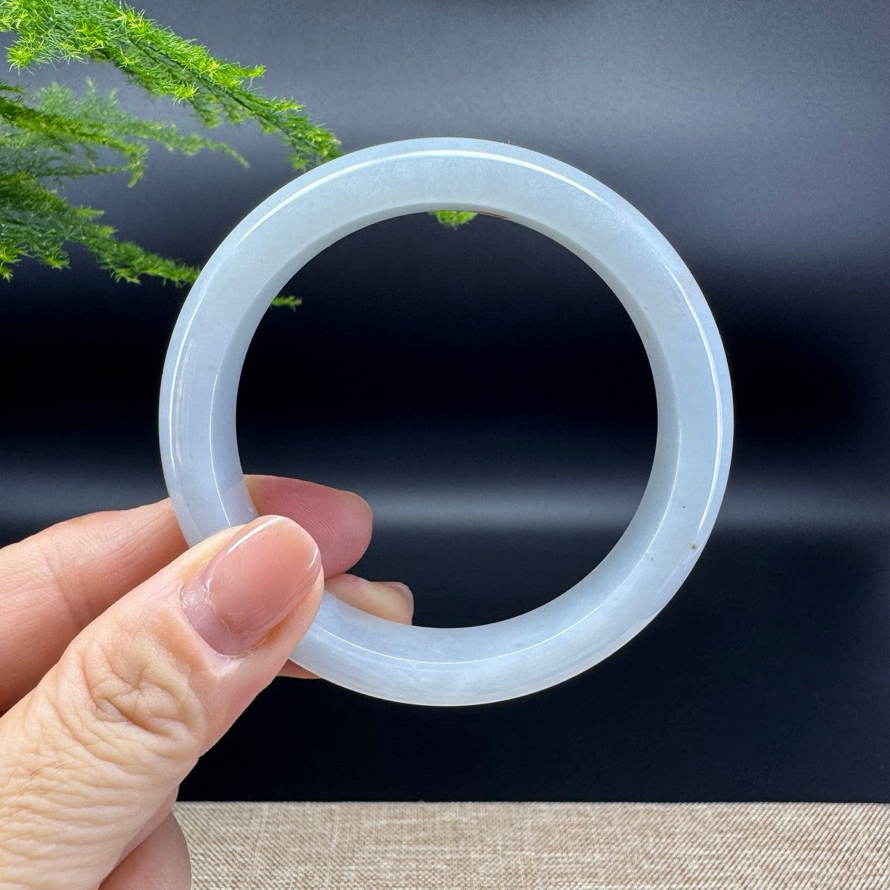Genuine Burmese Icy Green Jade Jadeite Bangle Bracelet ( 56.9mm )