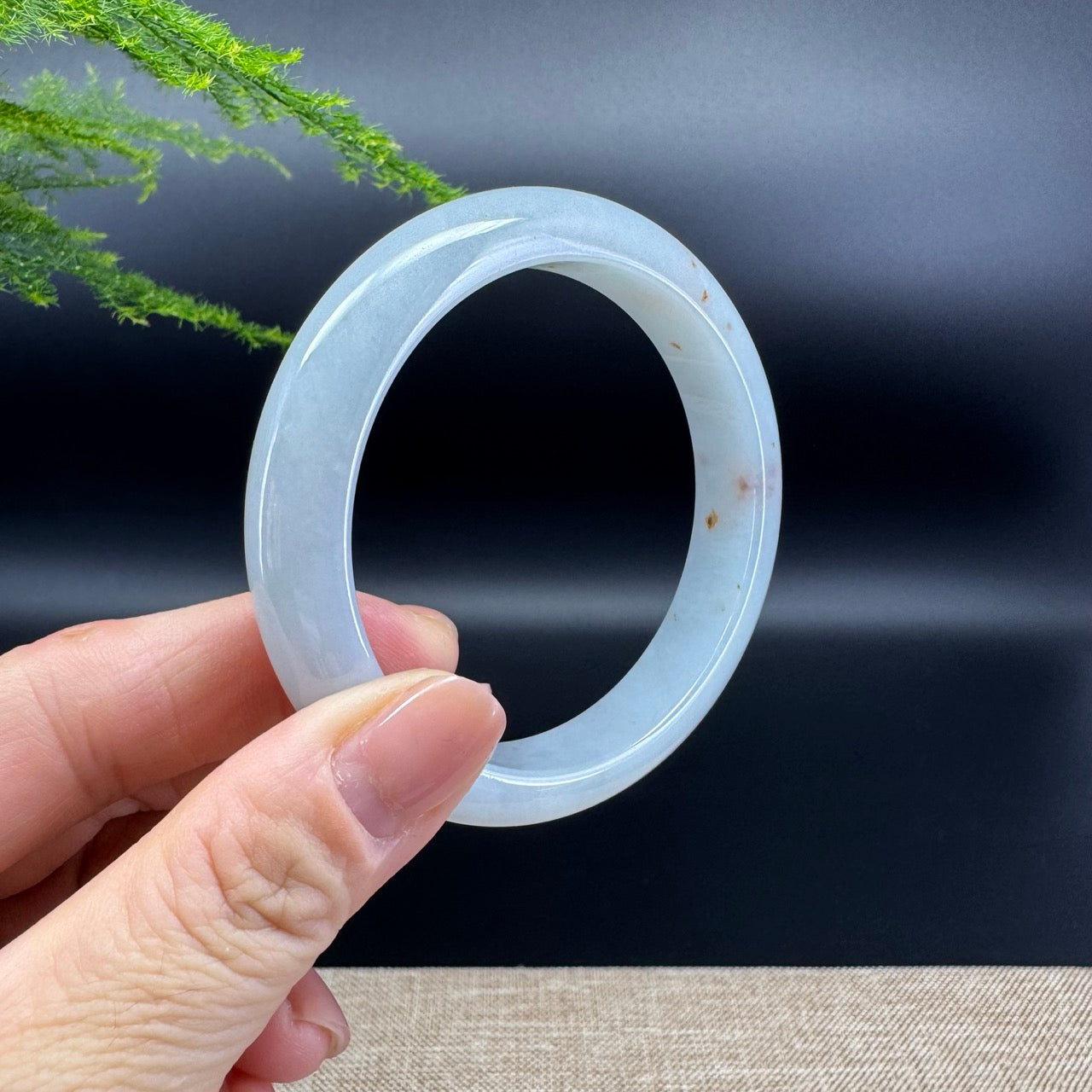 Genuine Burmese Green Jade Jadeite Bangle Bracelet ( 56.9mm )