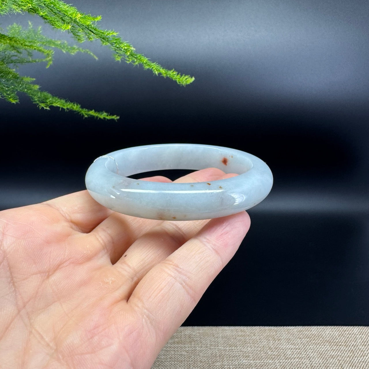 Genuine Burmese Green Jade Jadeite Bangle Bracelet ( 56.9mm )