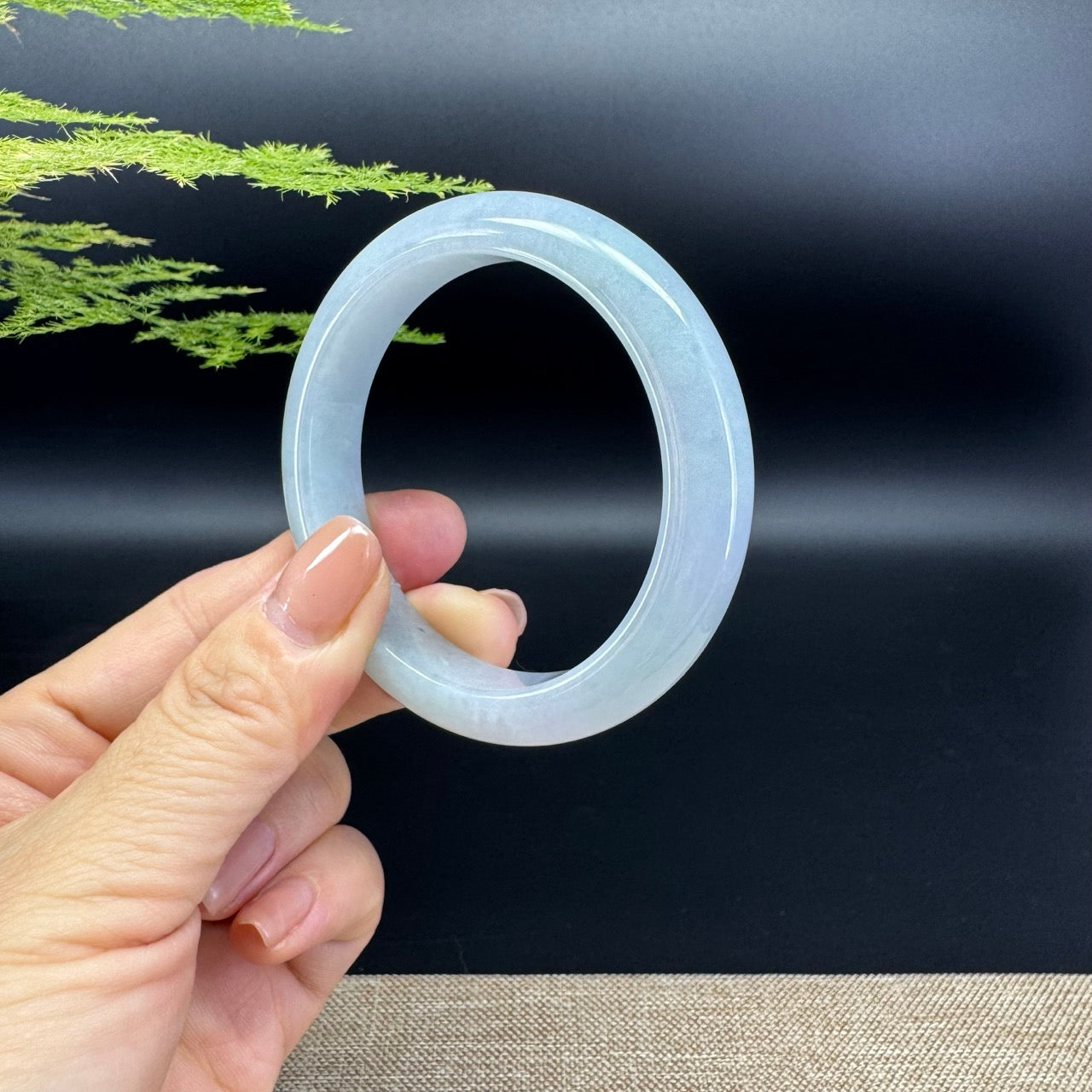 Genuine Burmese Lavender  Jade Jadeite Bangle Bracelet ( 54.5mm )