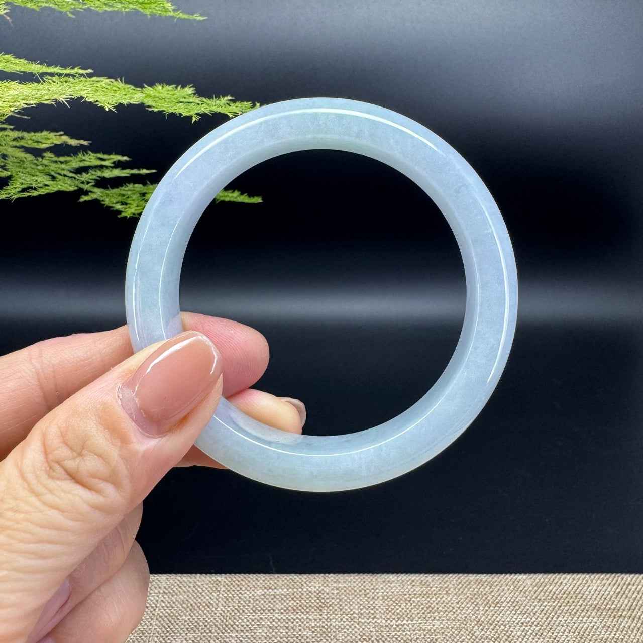 Genuine Burmese Lavender  Jade Jadeite Bangle Bracelet ( 54.5mm )