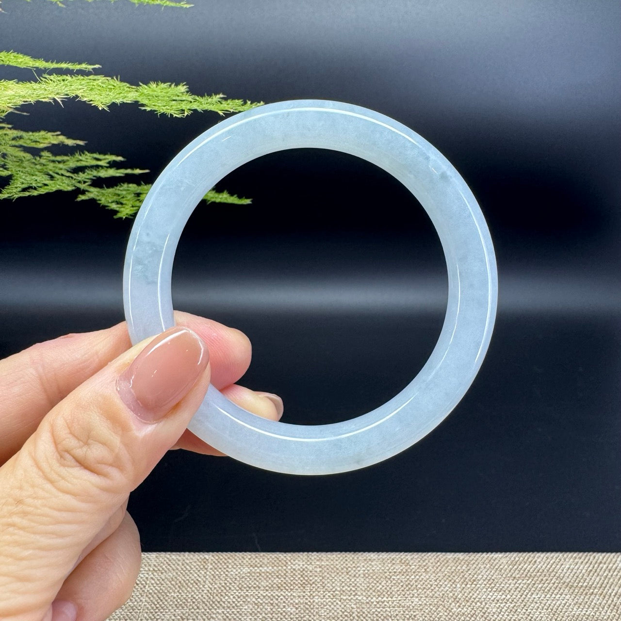 Genuine Burmese Icy Green Jade Jadeite Bangle Bracelet ( 54.9mm )