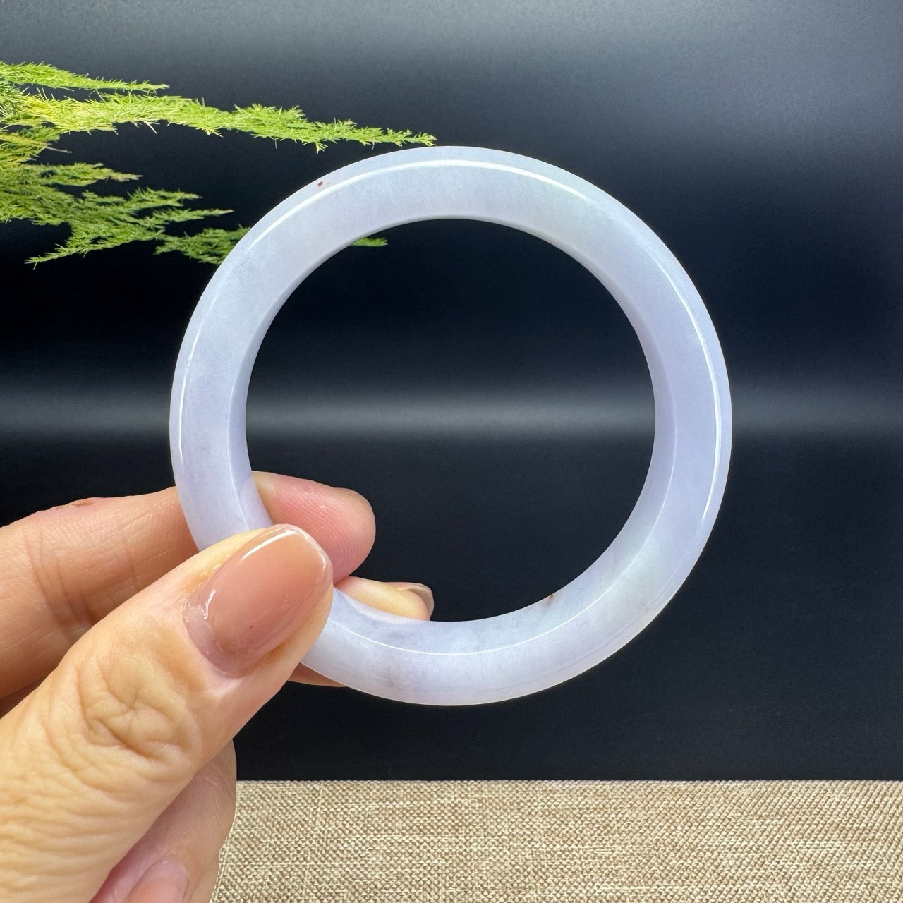 Genuine Burmese Lavender Jade Jadeite Bangle Bracelet ( 53.4mm )
