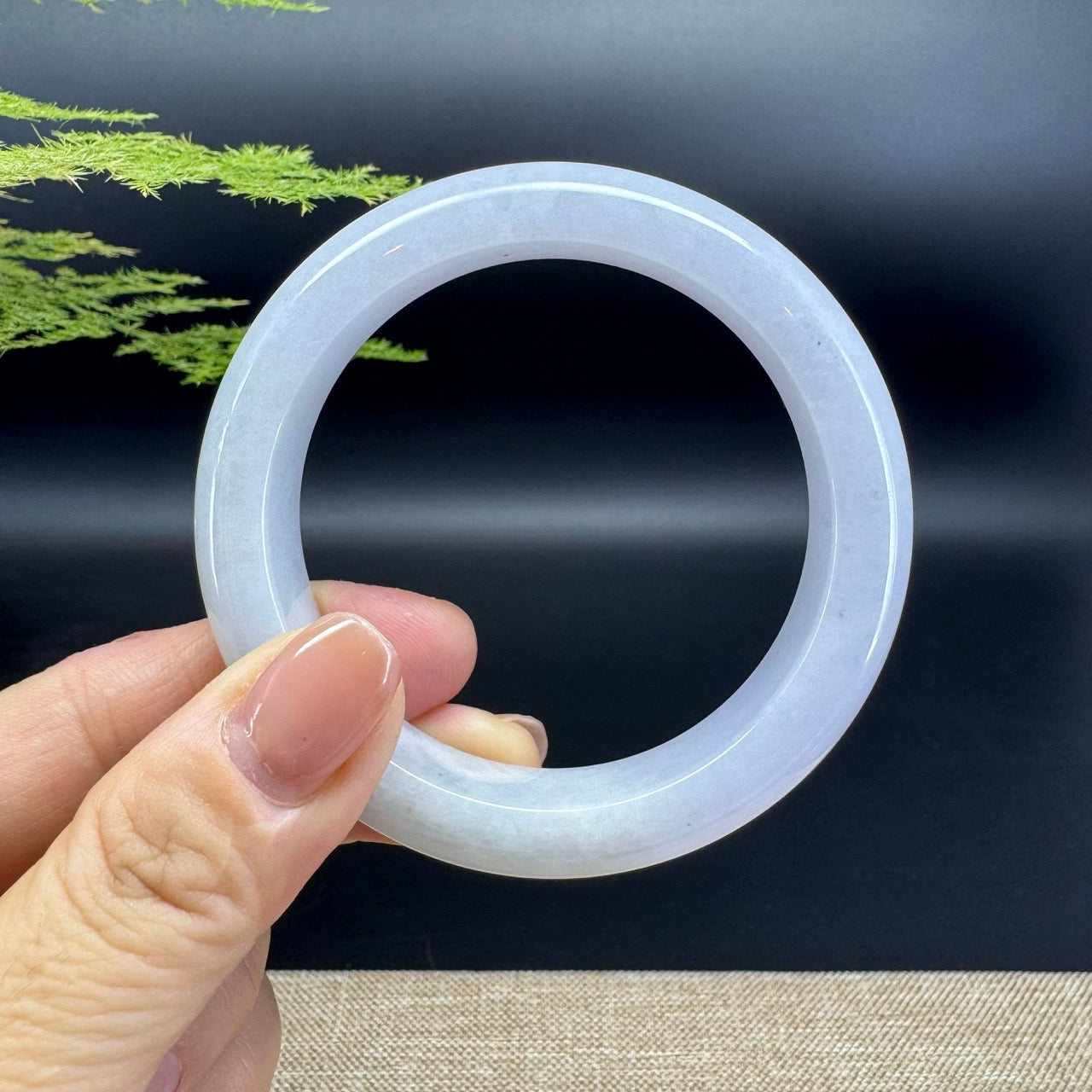 Genuine Burmese Icy Lavender Jade Jadeite Bangle Bracelet (55.1mm)