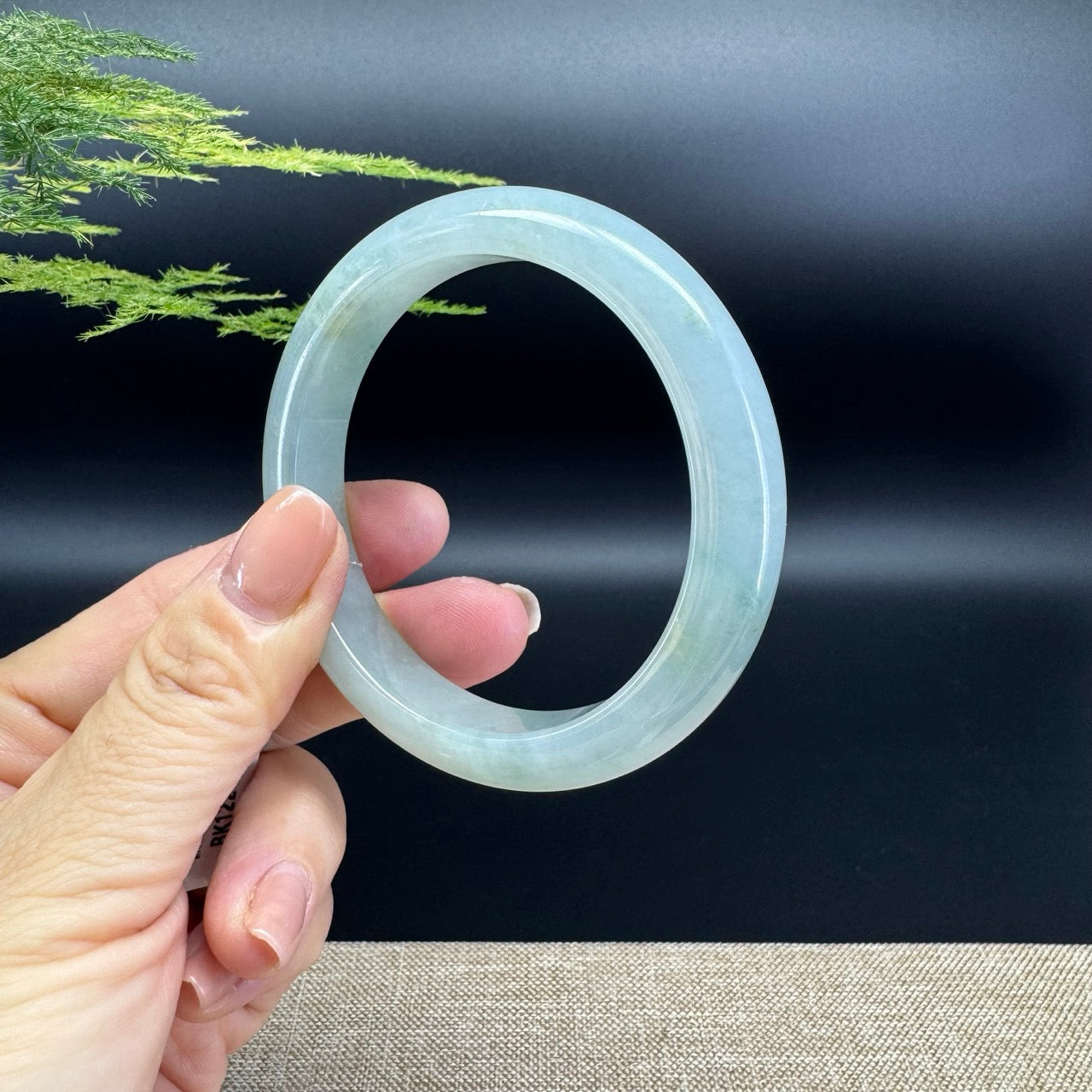 Genuine Burmese Icy Green Jade Jadeite Bangle Bracelet (57.4mm)