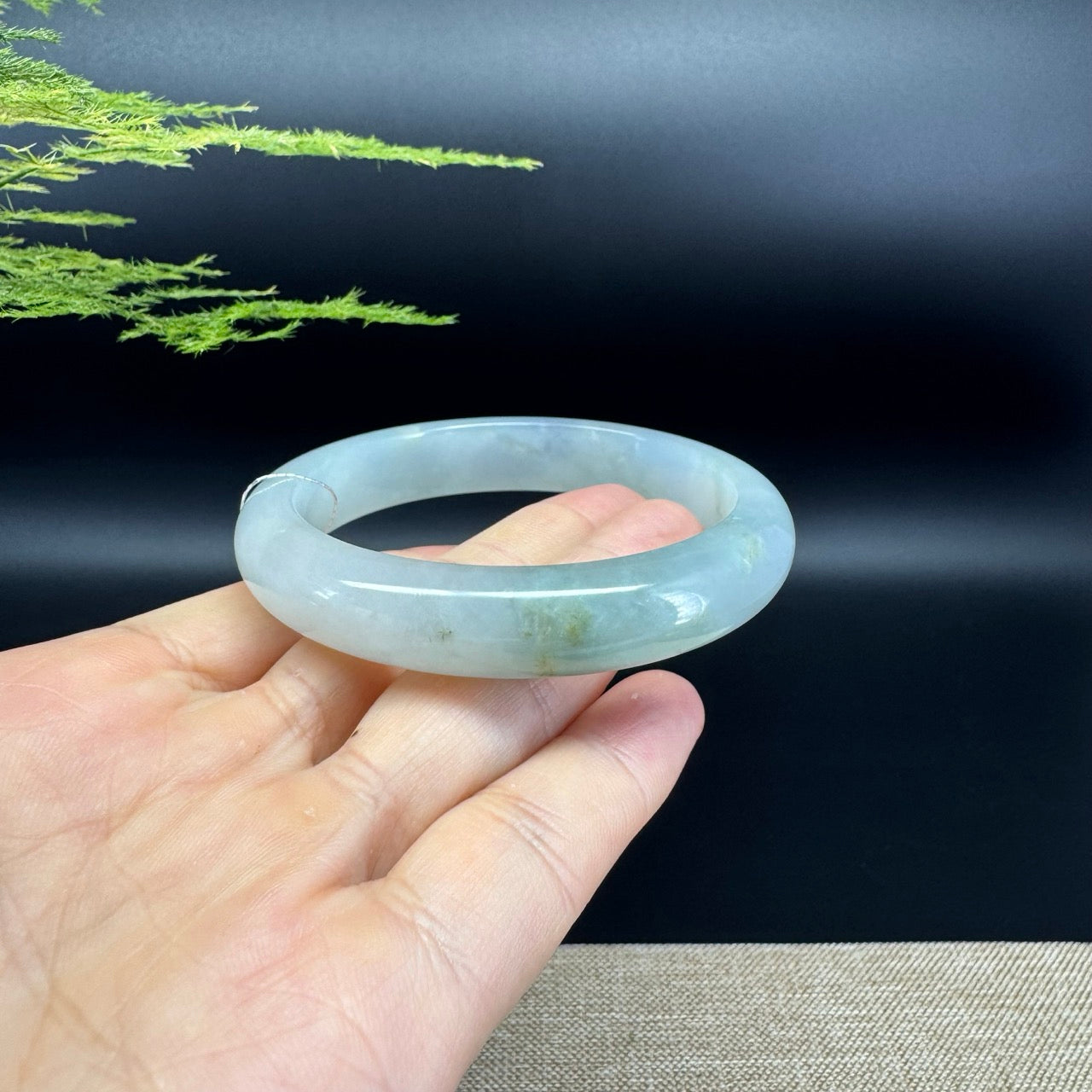 Genuine Burmese Yellow Green Jade Jadeite Bangle Bracelet ( 57.4mm )