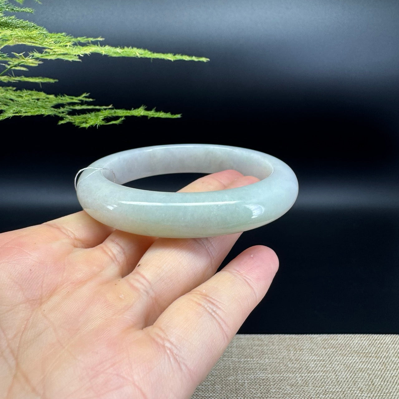 Genuine Burmese Yellow Green Jade Jadeite Bangle Bracelet (59.3mm)