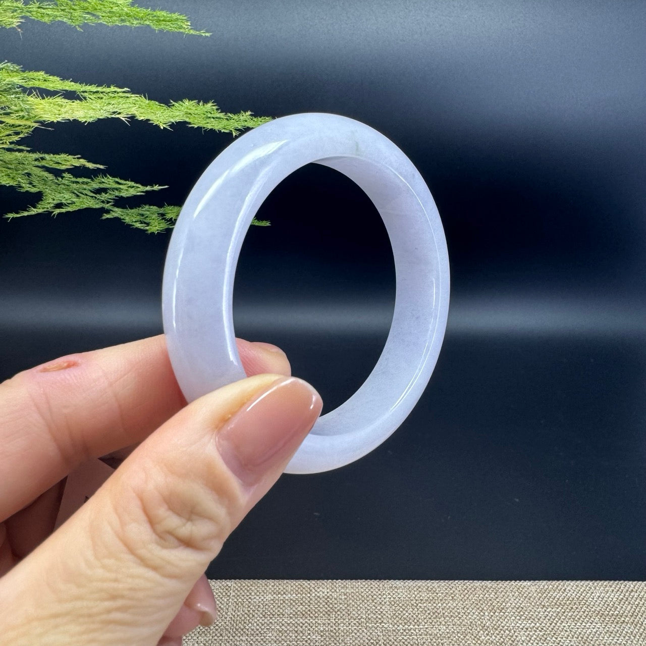 Genuine Burmese Icy Lavender Jade Jadeite Bangle Bracelet (51.2mm)
