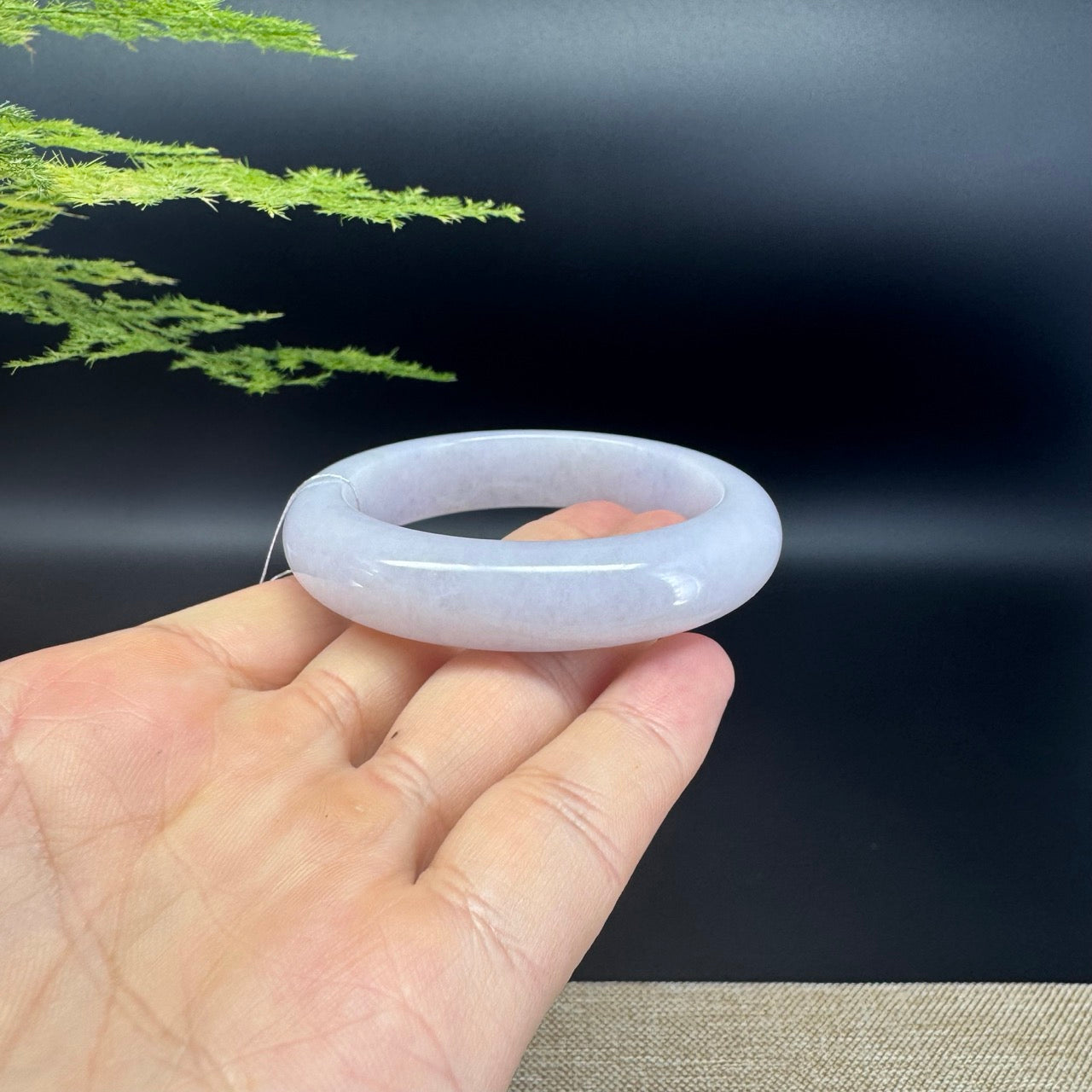 Genuine Burmese Icy Lavender Jade Jadeite Bangle Bracelet (51.2mm)