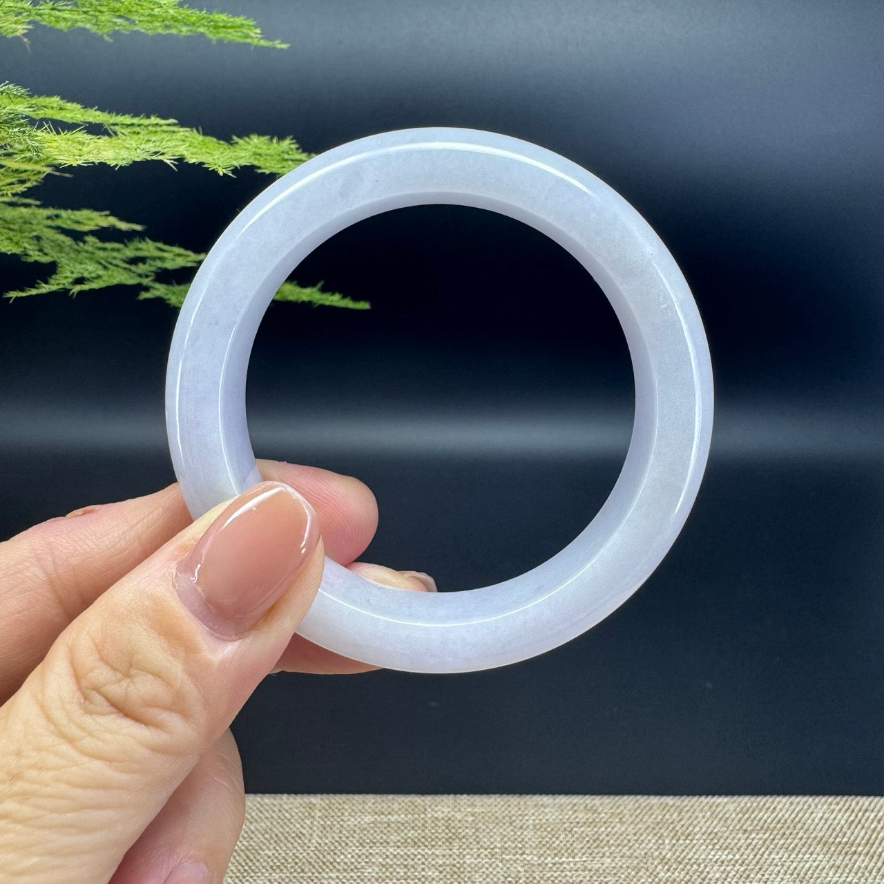 Genuine Burmese Icy Lavender Jade Jadeite Bangle Bracelet (51.2mm)