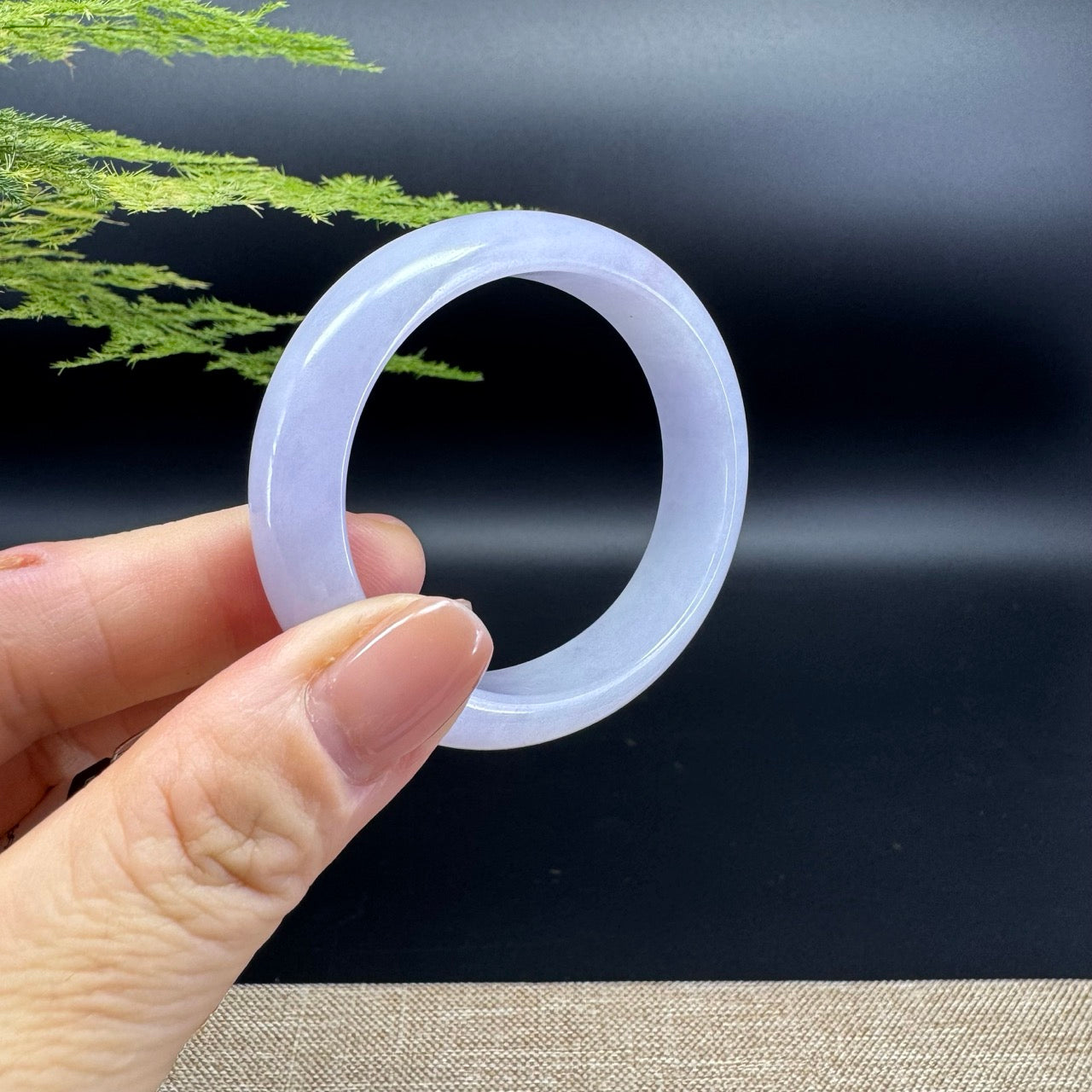 Genuine Burmese Lavender Jade Jadeite Bangle Bracelet ( 51.7*45.4mm )