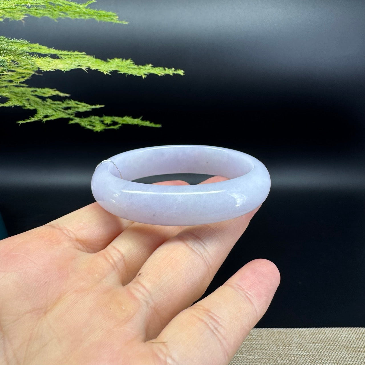 Genuine Burmese Lavender Jade Jadeite Bangle Bracelet ( 51.7*45.4mm )