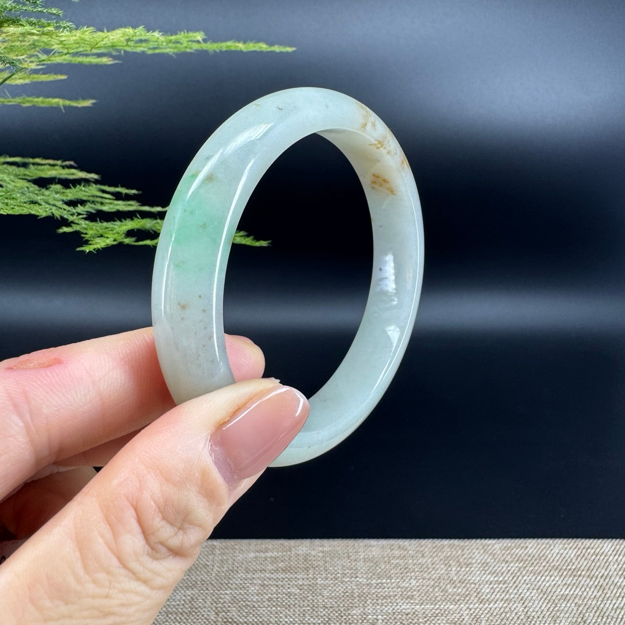 Genuine Burmese Yellow Green Jade Jadeite Bangle Bracelet ( 56.8mm )