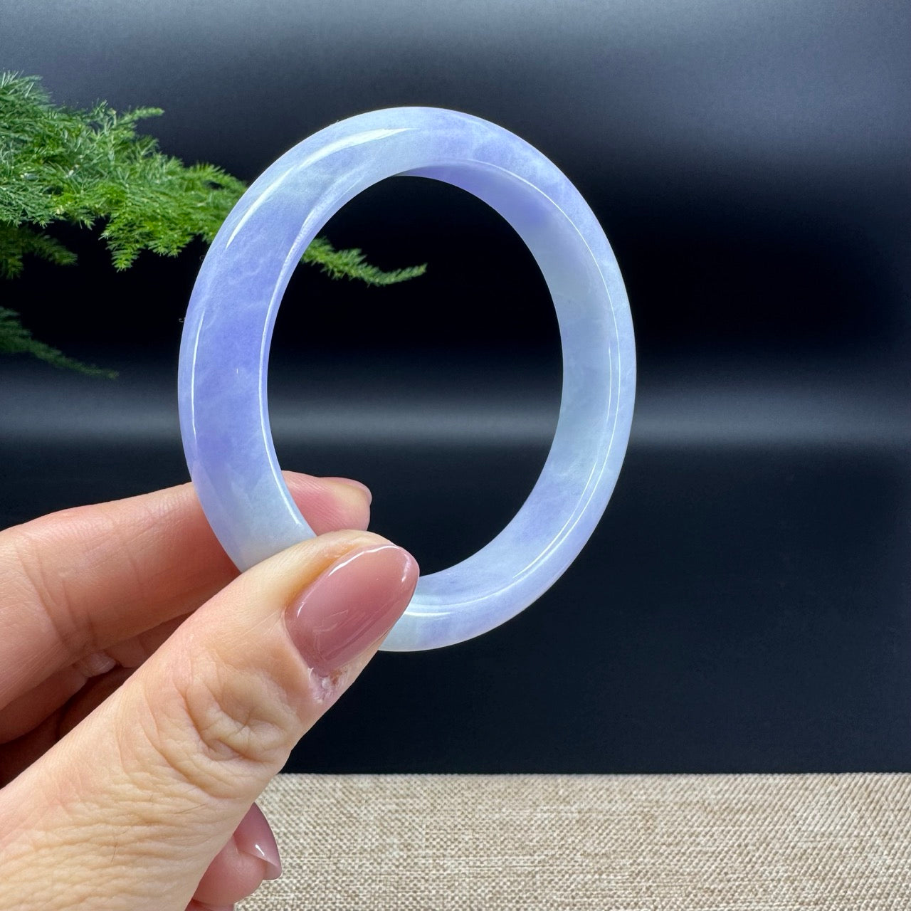 Genuine Burmese Lavender Jade Jadeite Bangle Bracelet (59.5mm)