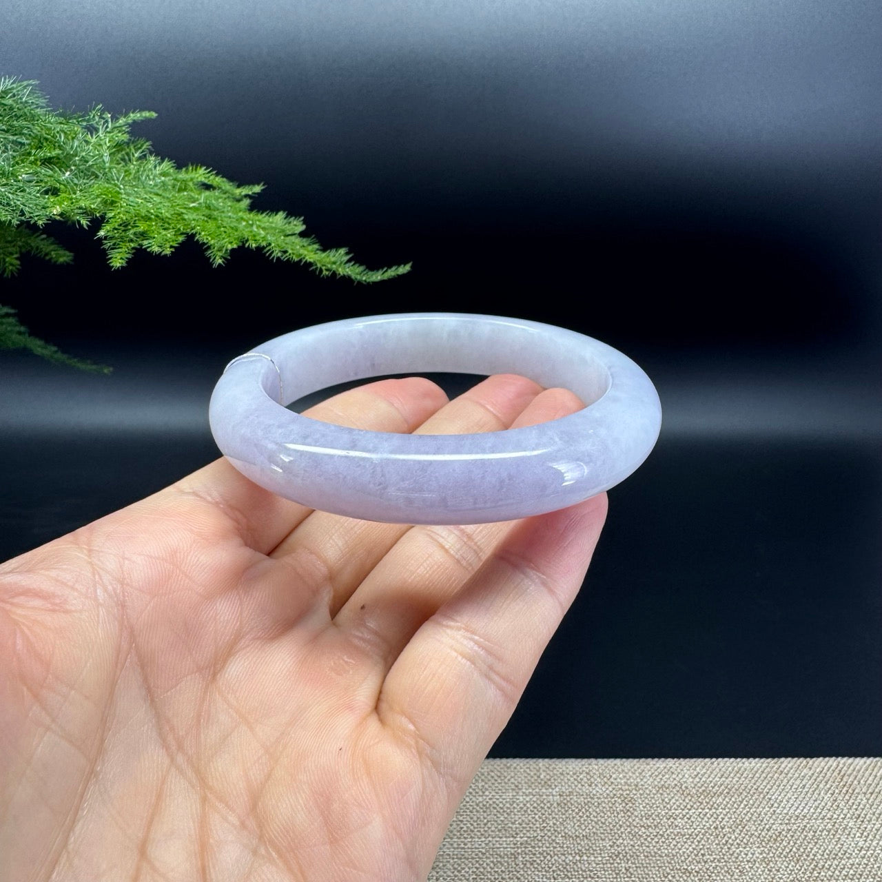 Genuine Burmese Lavender Jade Jadeite Bangle Bracelet (60.7mm)