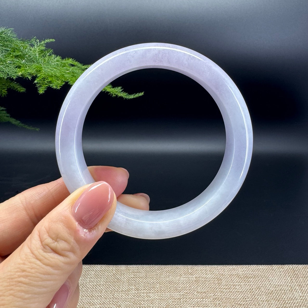 Genuine Burmese Lavender Jade Jadeite Bangle Bracelet (60.7mm)