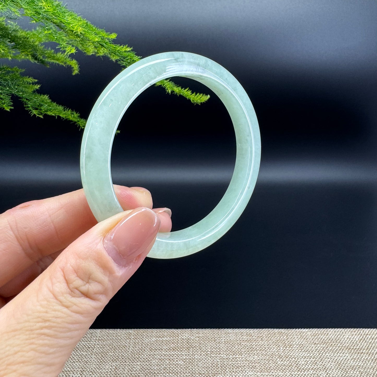 Genuine Burmese Green Jade Jadeite Bangle Bracelet (55.7mm)