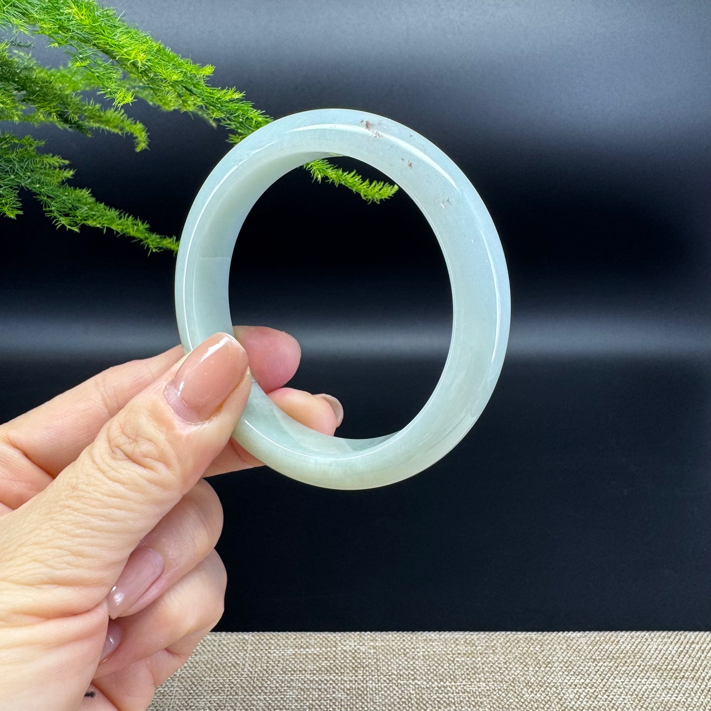 Genuine Burmese Yellow Green Jade Jadeite Bangle Bracelet ( 55.9mm )