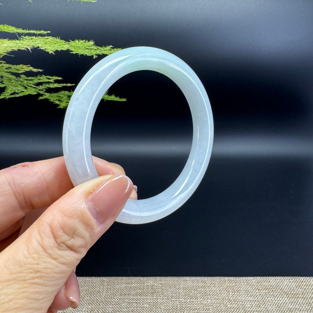 Genuine Burmese Green Jade Jadeite Bangle Bracelet ( 54.7mm )