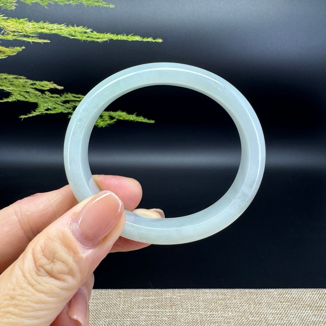 Genuine Burmese Green Jade Jadeite Bangle Bracelet ( 54.5*47.7mm )