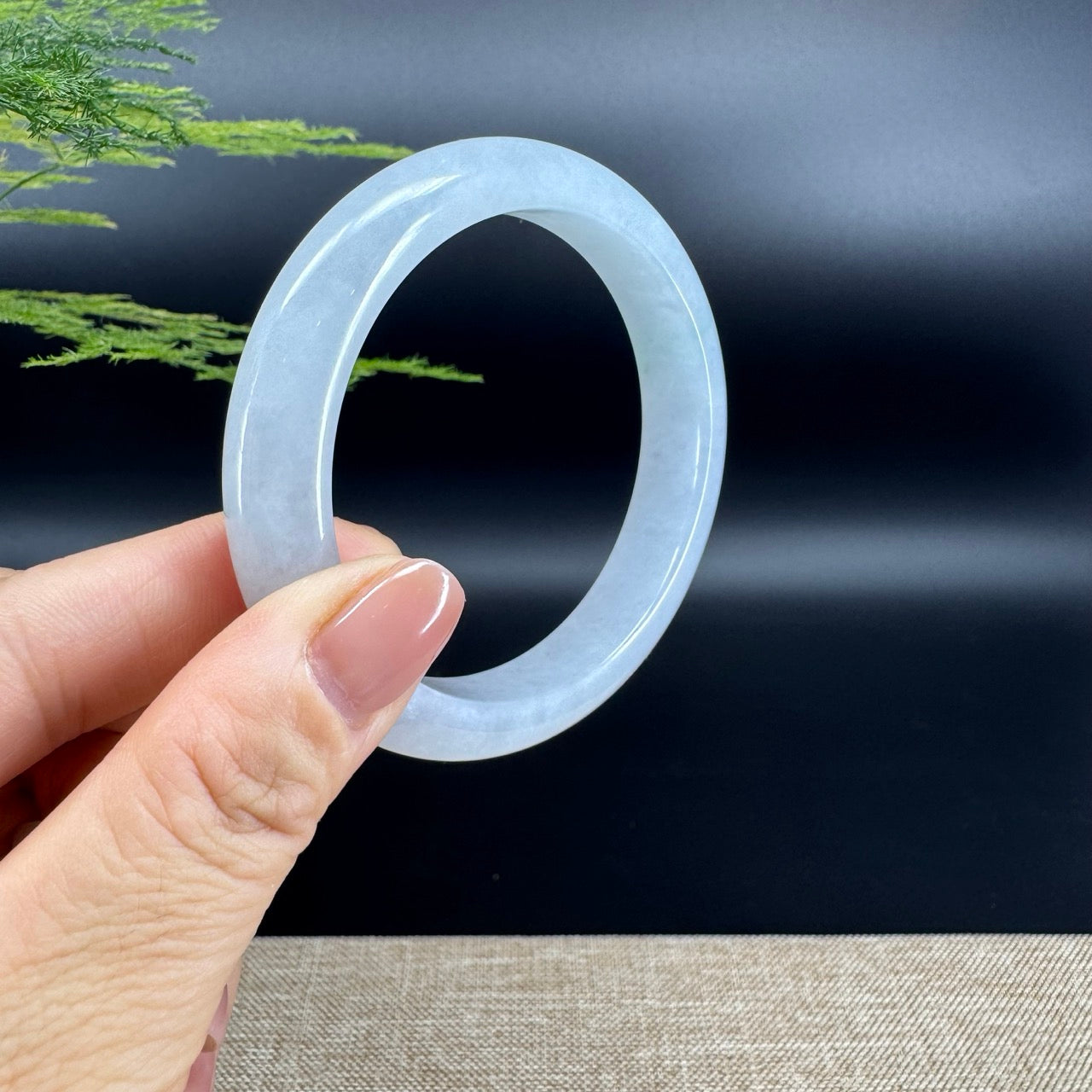 Genuine Burmese Ice Green Jade Jadeite Bangle Bracelet (58.4mm)