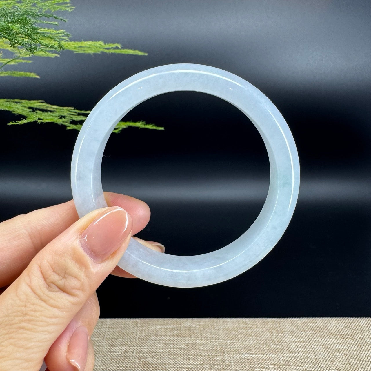 Genuine Burmese Ice Green Jade Jadeite Bangle Bracelet (58.4mm)