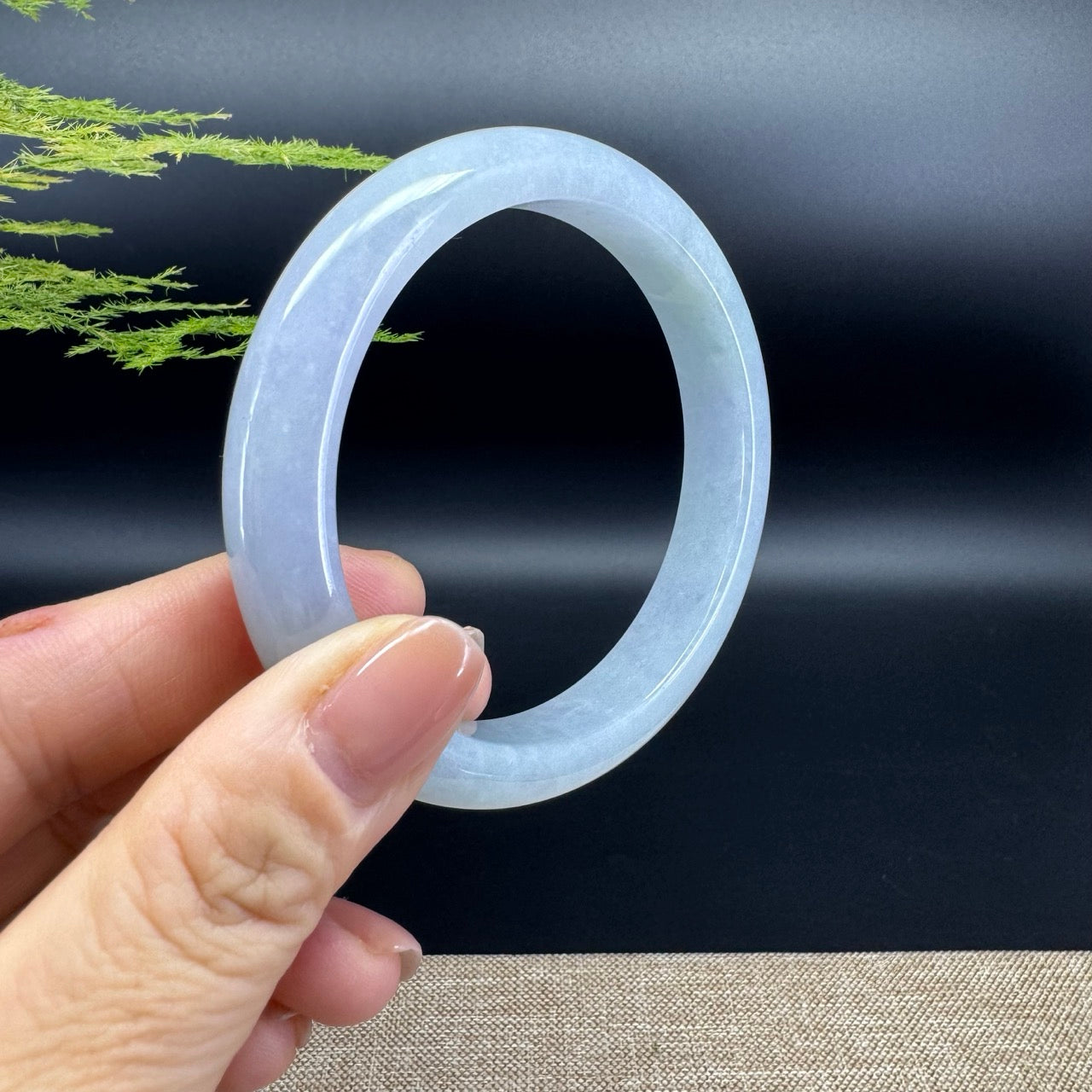 Genuine Burmese Lavender Jade Jadeite Bangle Bracelet ( 59.9mm )