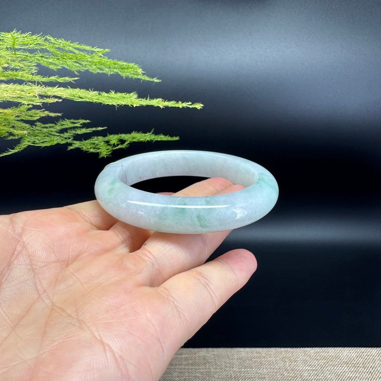 Genuine Burmese Green Jade Jadeite Bangle Bracelet (54.4mm)