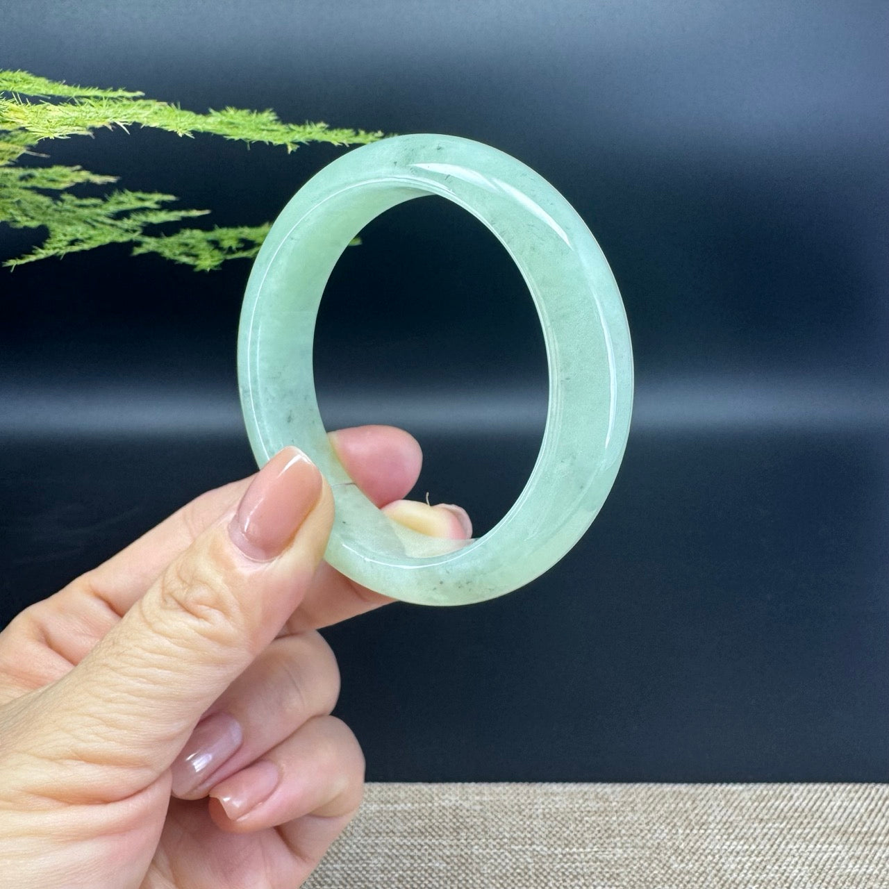 Genuine Burmese Green Jade Jadeite Bangle Bracelet (54.5mm)