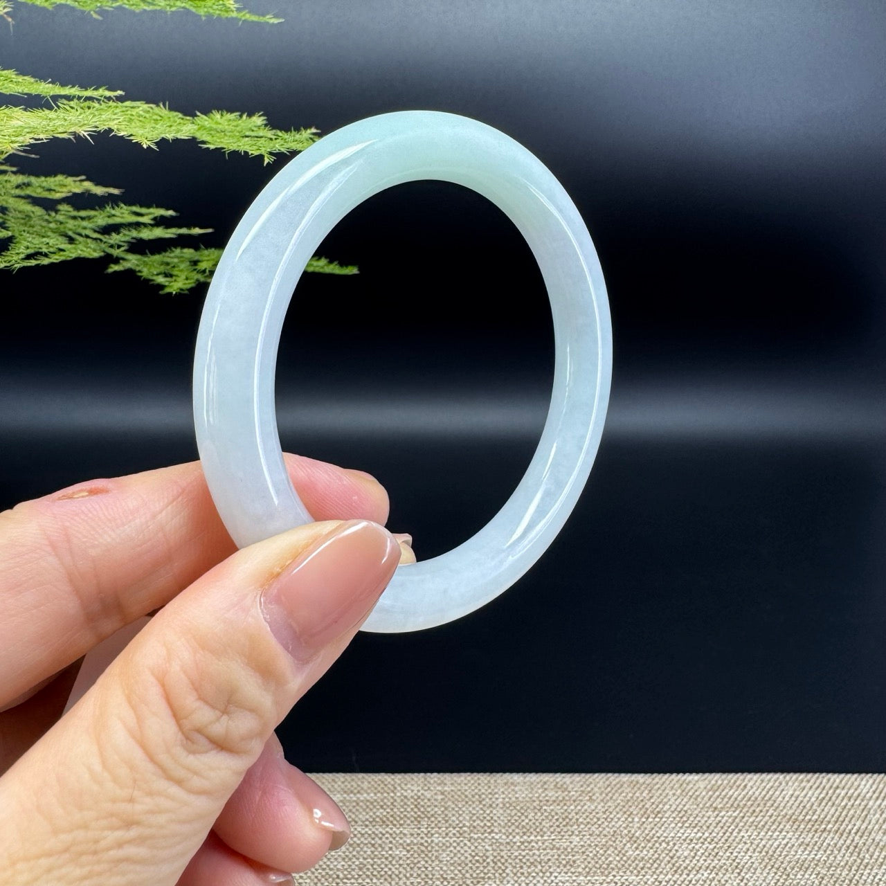 Genuine Burmese Green Jade Jadeite Bangle Bracelet ( 54.7mm )
