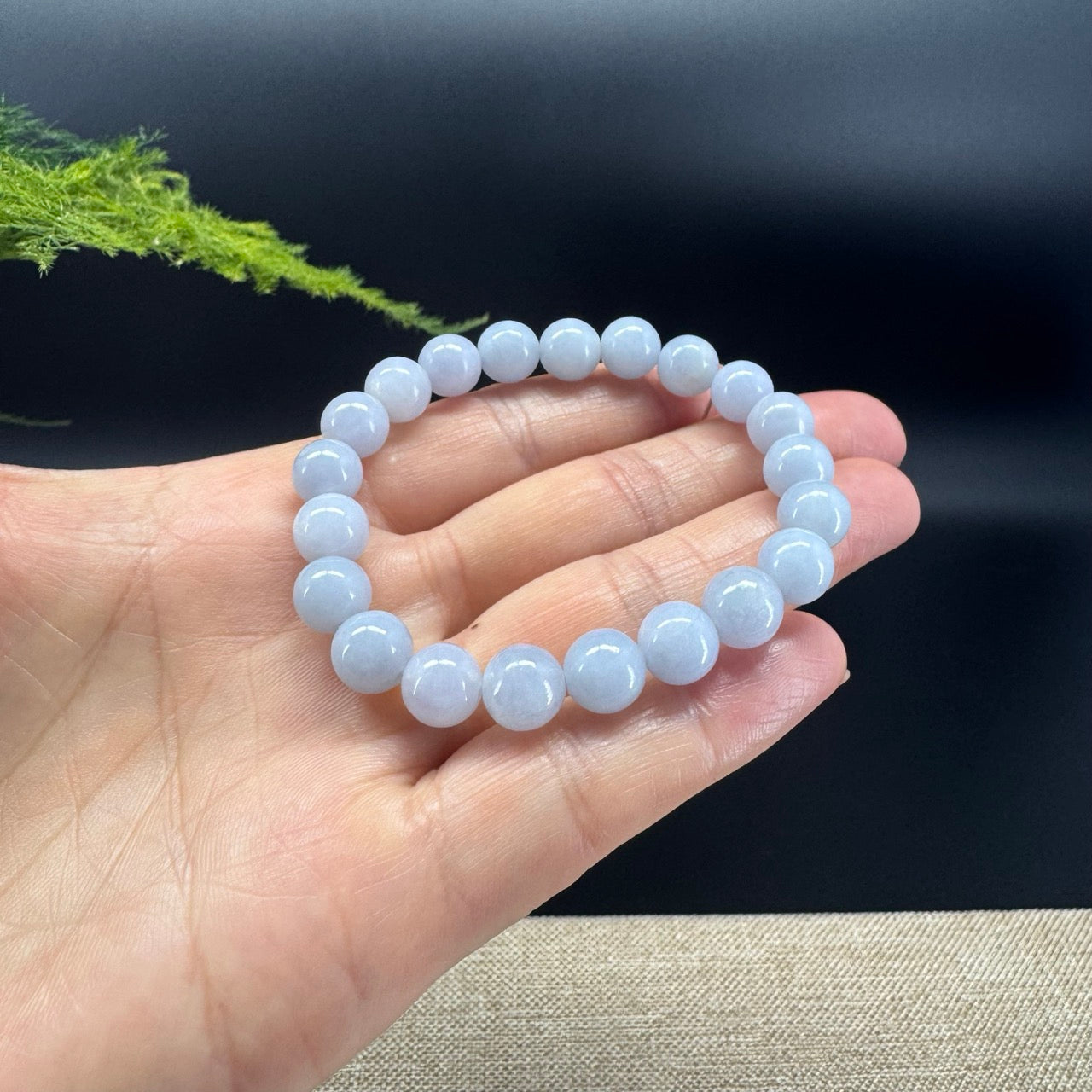 The beads color is lavender.