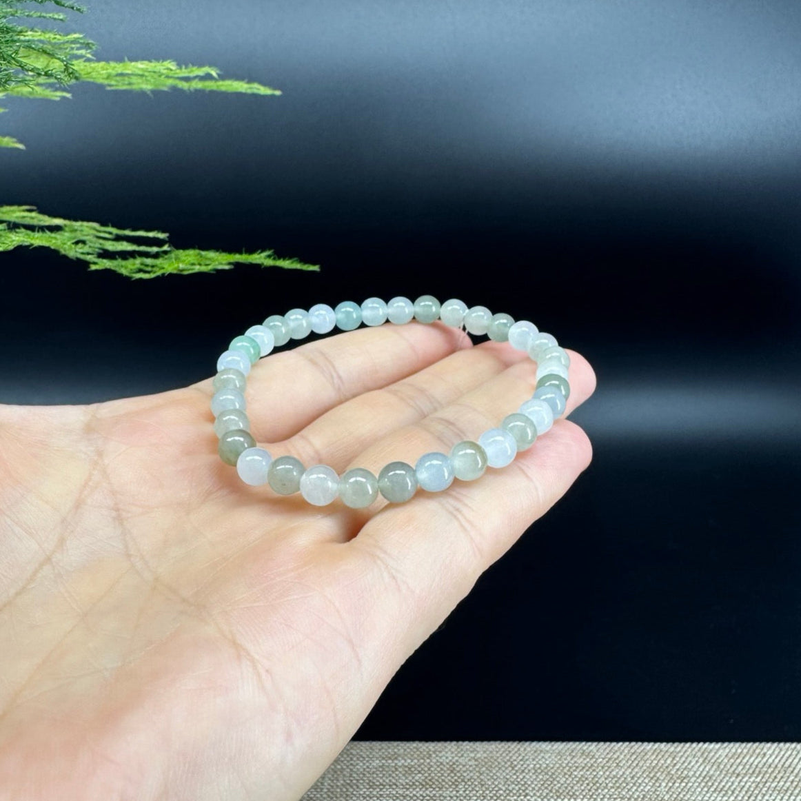 The beads shape or the round.The beads color is icy green.