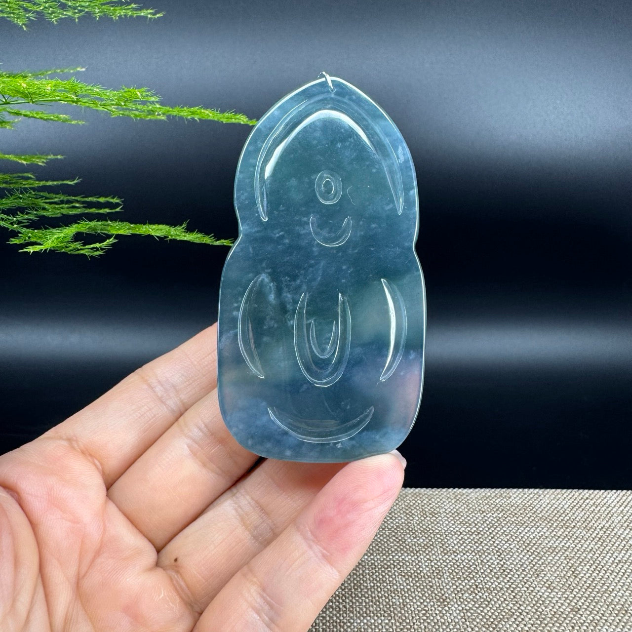 RealJade® Co. High Natural Guatemalan Blue Jadeite Jade Thousand armed Guanyin Pendant