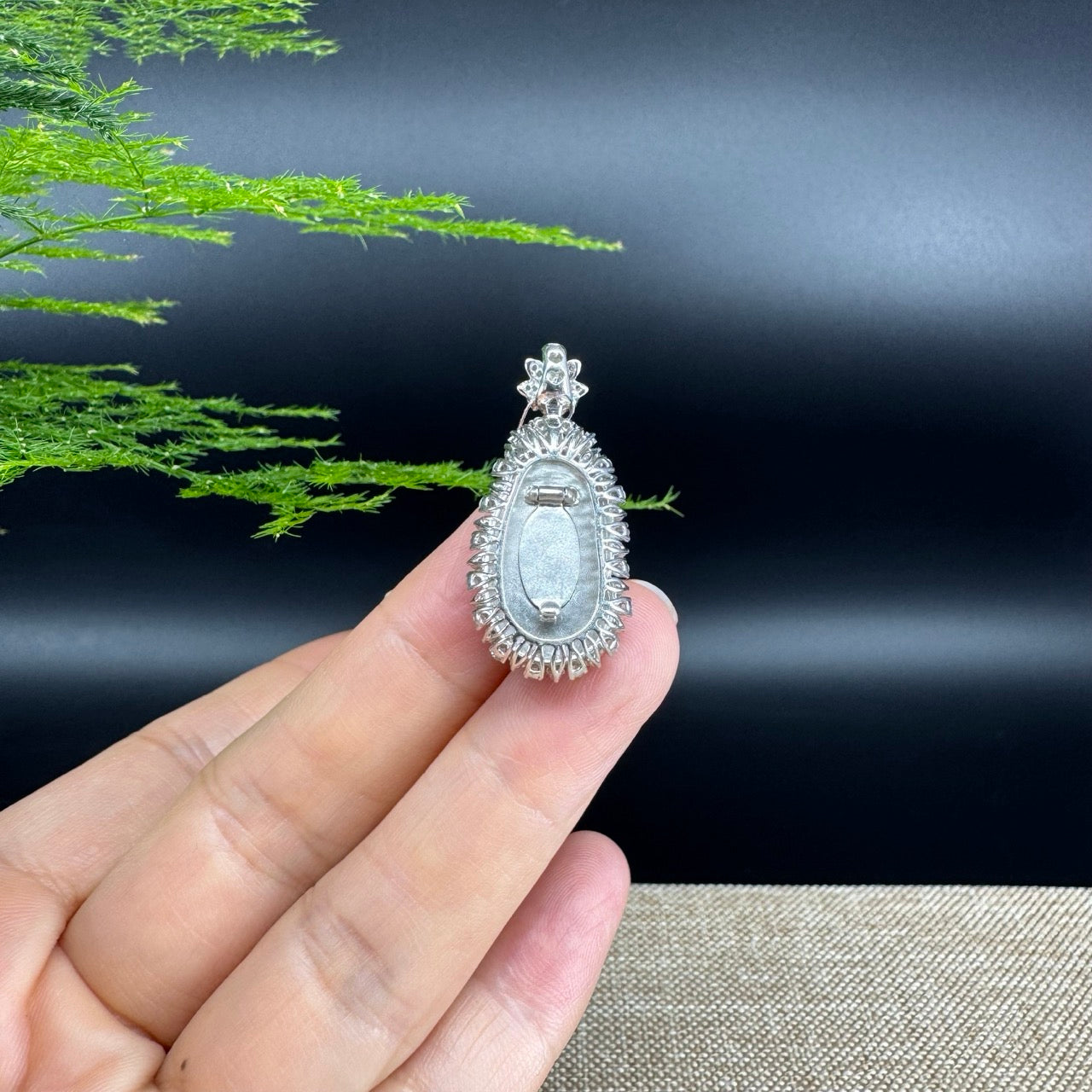 RealJade® Co. High-end 18K White Gold Honey Yellow Jadeite Jade Ru Yi Pendant