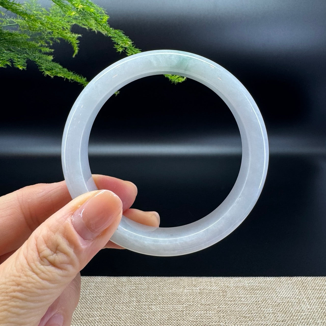 Genuine Burmese Icy Green Jade Jadeite Bangle Bracelet ( 58.9mm )