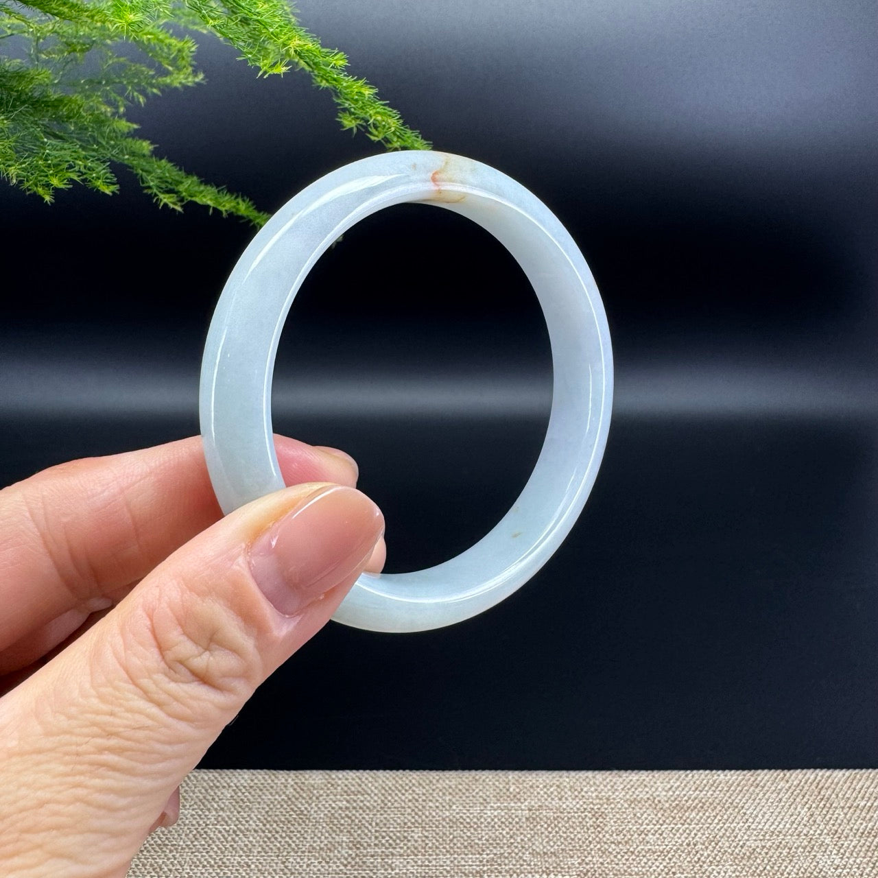 Genuine Burmese Lavender Green Jade Jadeite Bangle Bracelet (57.7mm)