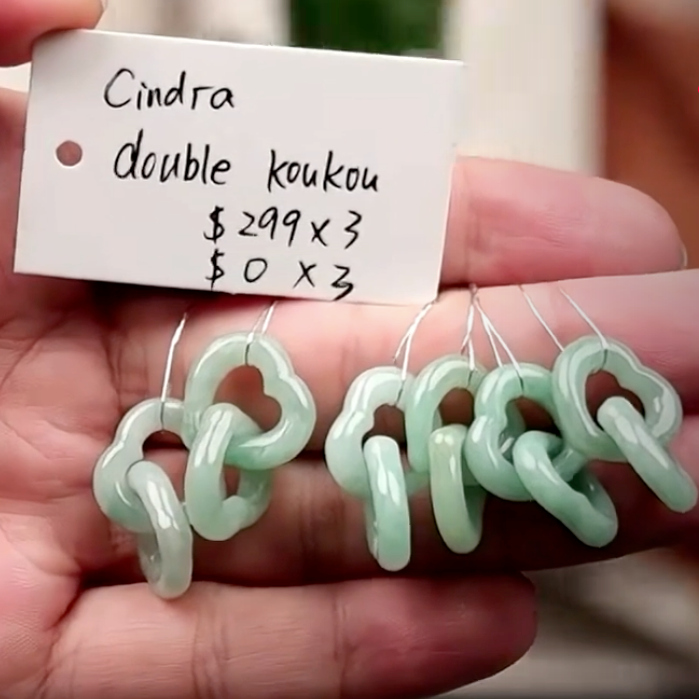 Live "Natural Green Double Heart Kou Kou Jadeite Jade Pendant" (Live Pick) (08/13/25)
