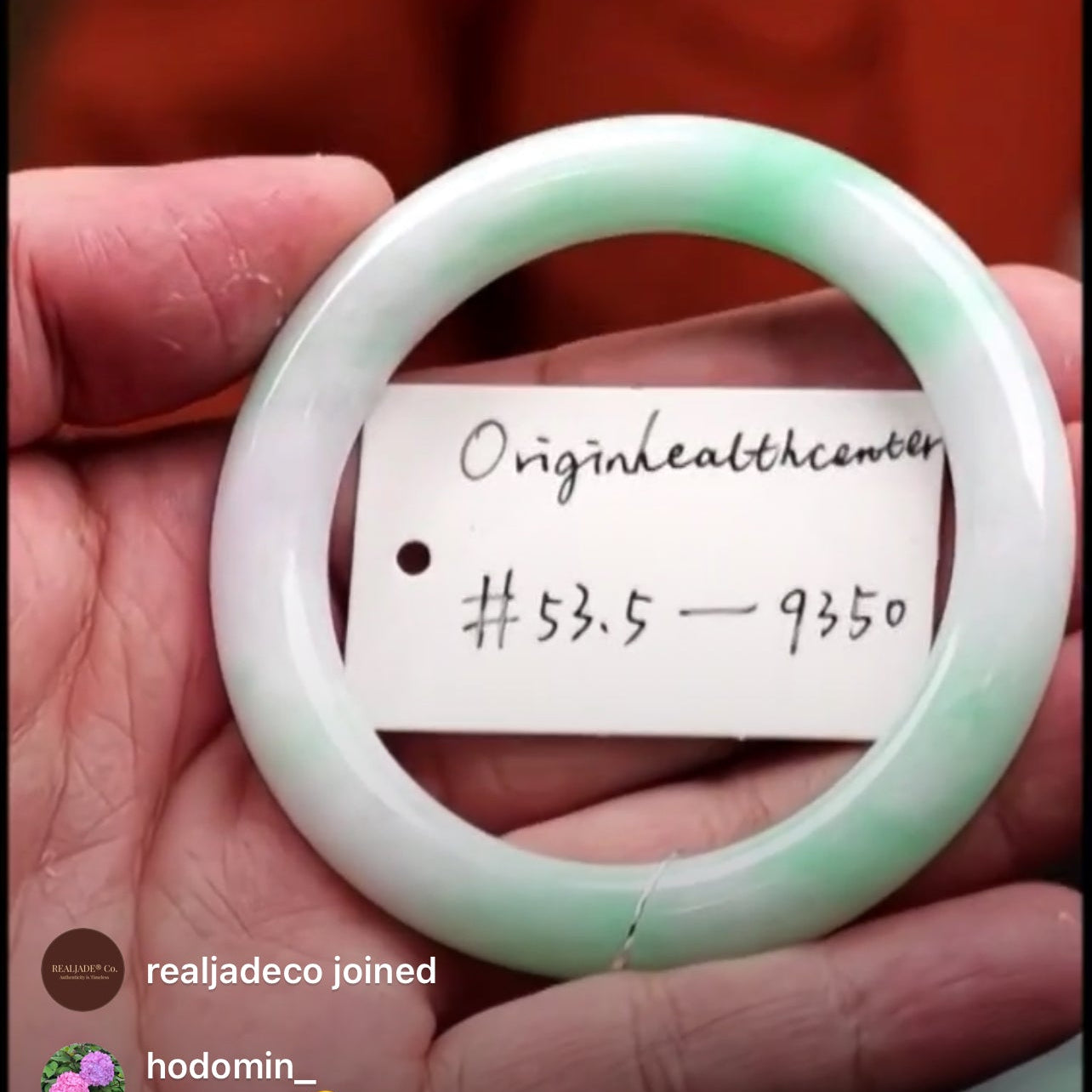 "Live" Moss In Snow Natural Jadeite Jade Traditional Round Bangle (12/6/25)