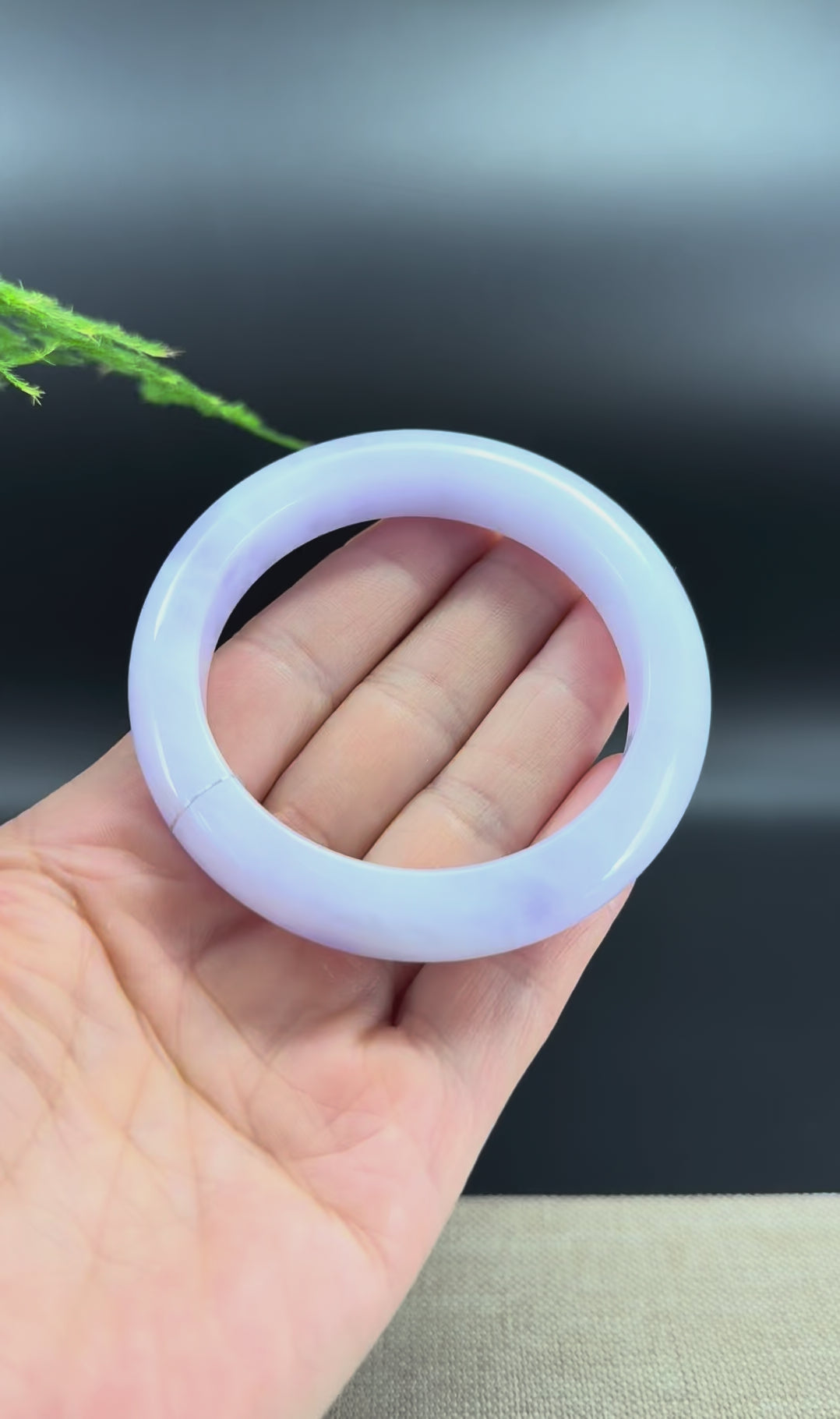 Load and play video in Gallery viewer, Genuine Burmese Lavender Jade Jadeite Bangle Bracelet (56.4mm)
