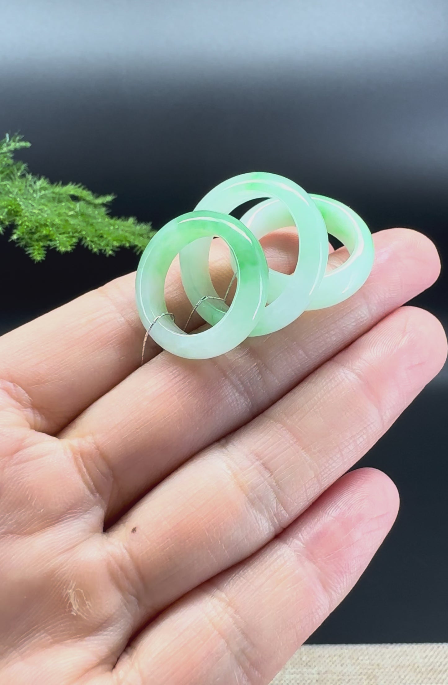 Load and play video in Gallery viewer, RealJade® Burmese White Green(BDQ) Traditional Jadeite Jade Ring
