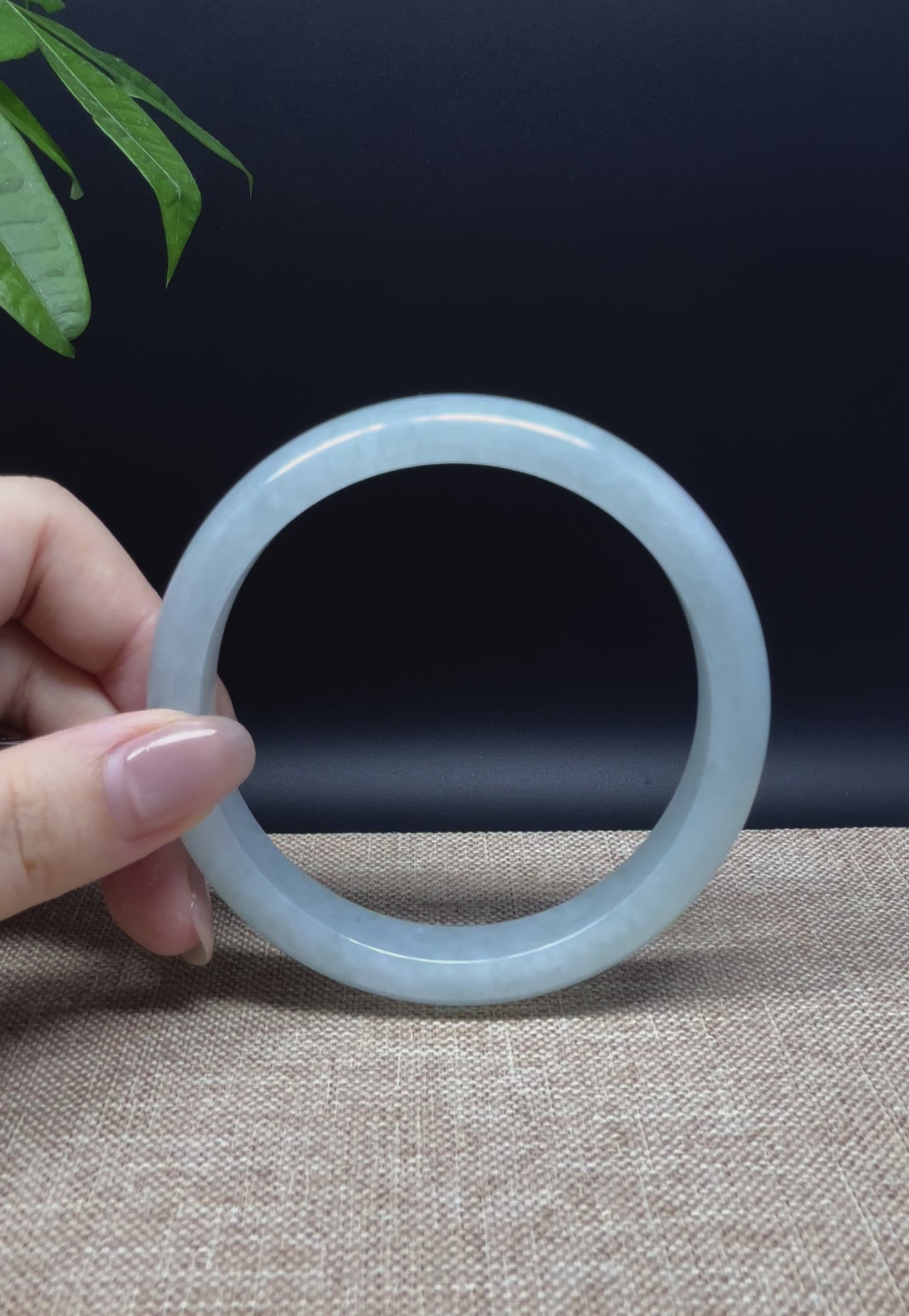Load and play video in Gallery viewer, Genuine Burmese Icy Green Jade Jadeite Bangle Bracelet ( 66.5mm )
