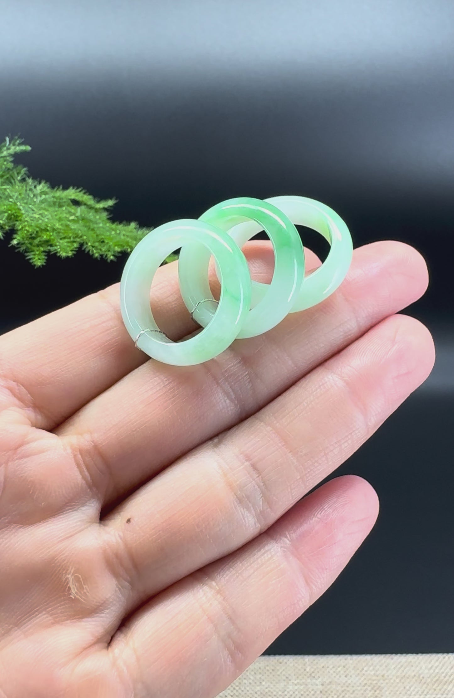 Load and play video in Gallery viewer, RealJade® Burmese White Green Traditional Jadeite Jade Ring
