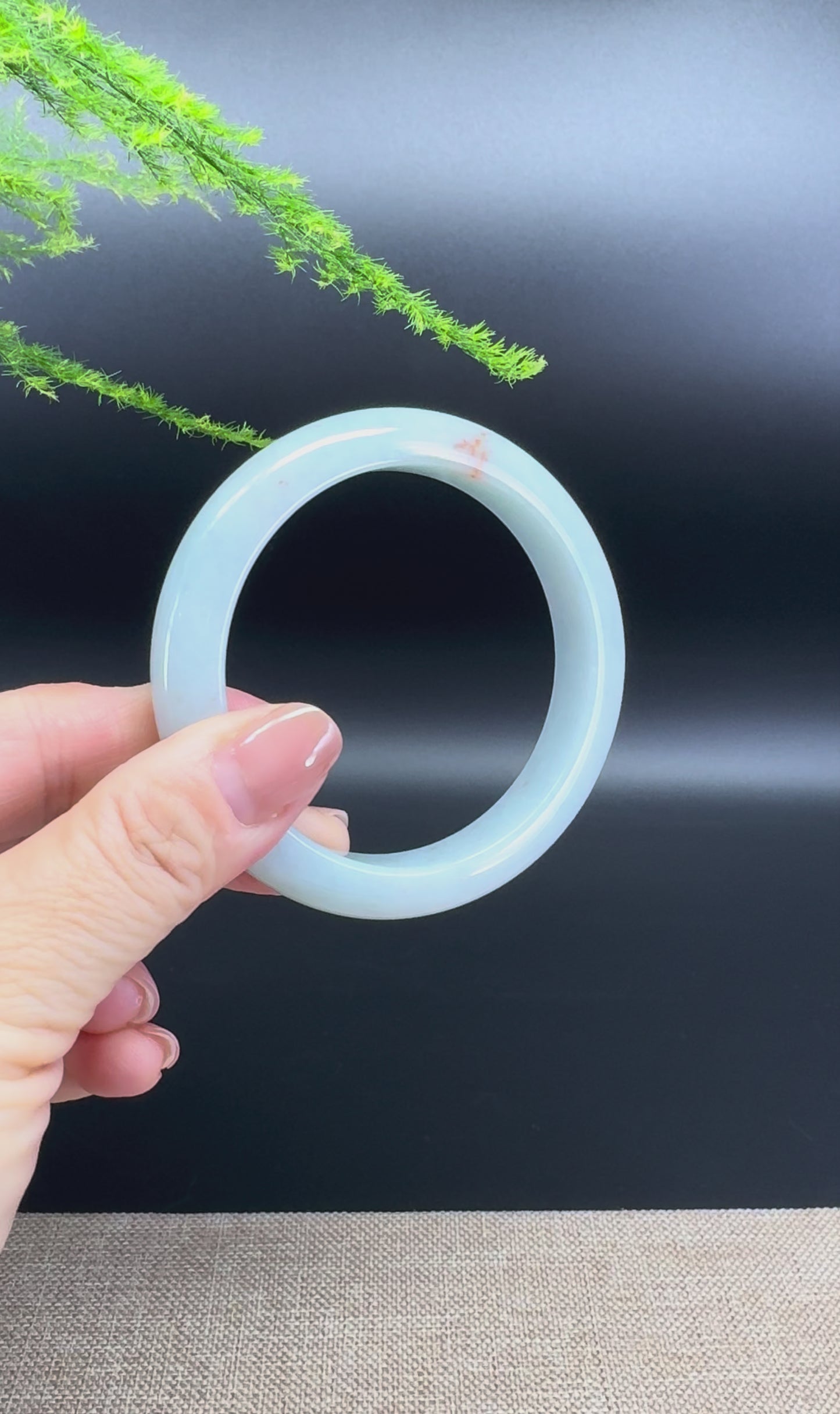 Load and play video in Gallery viewer, Genuine Burmese Icy Green Jade Jadeite Bangle Bracelet ( 57.2mm )
