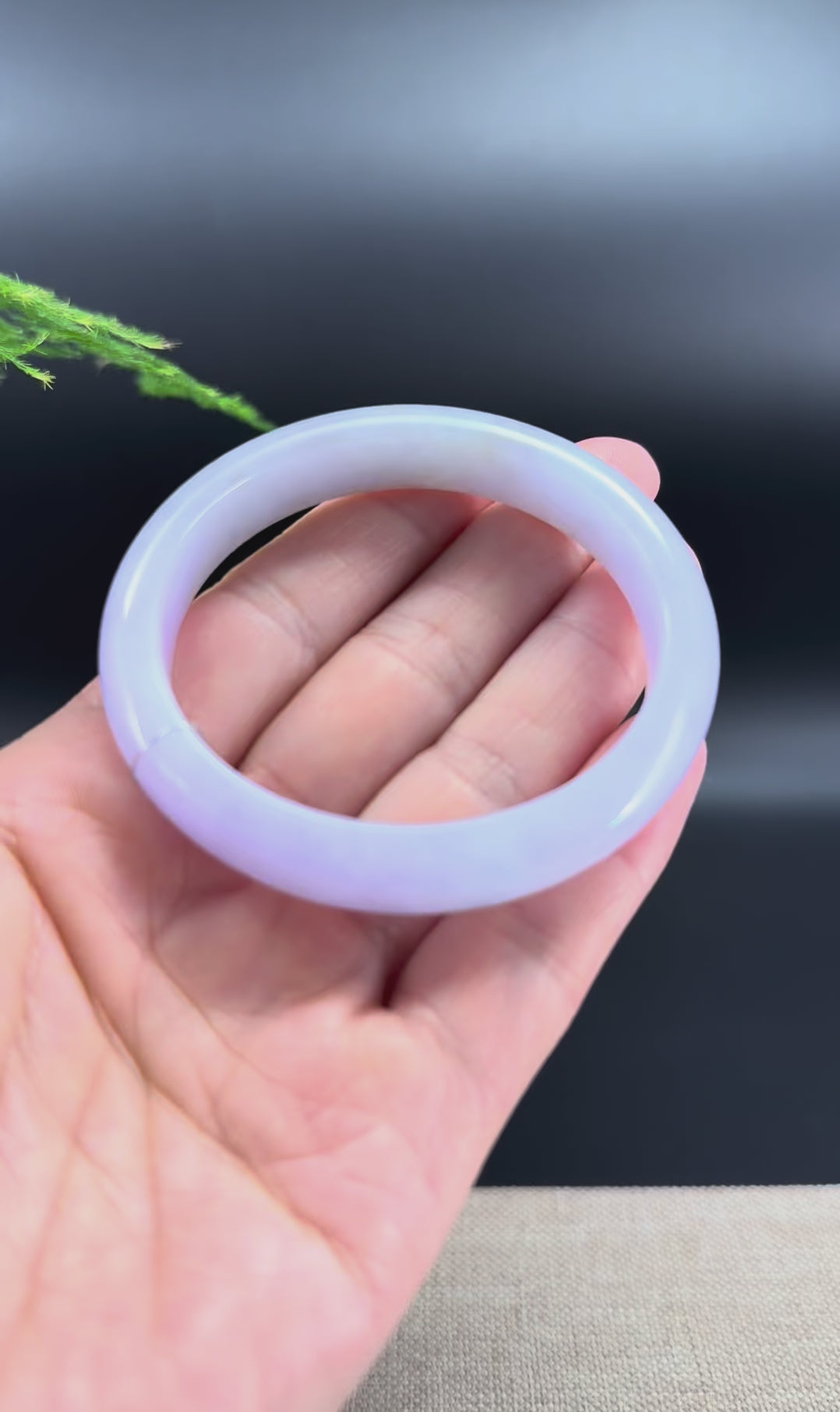 Load and play video in Gallery viewer, Genuine Burmese Lavender Jade Jadeite Bangle Bracelet ( 54.6*48.8mm)
