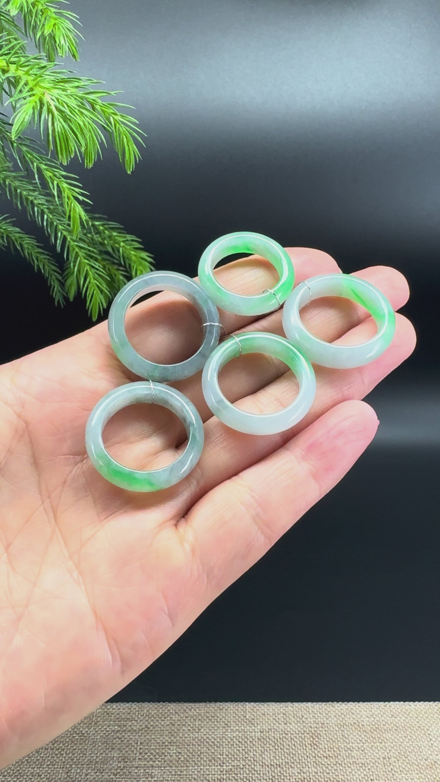 Load and play video in Gallery viewer, RealJade® Burmese Smoky Wuji &amp;amp; Green Traditional Jadeite Jade Ring
