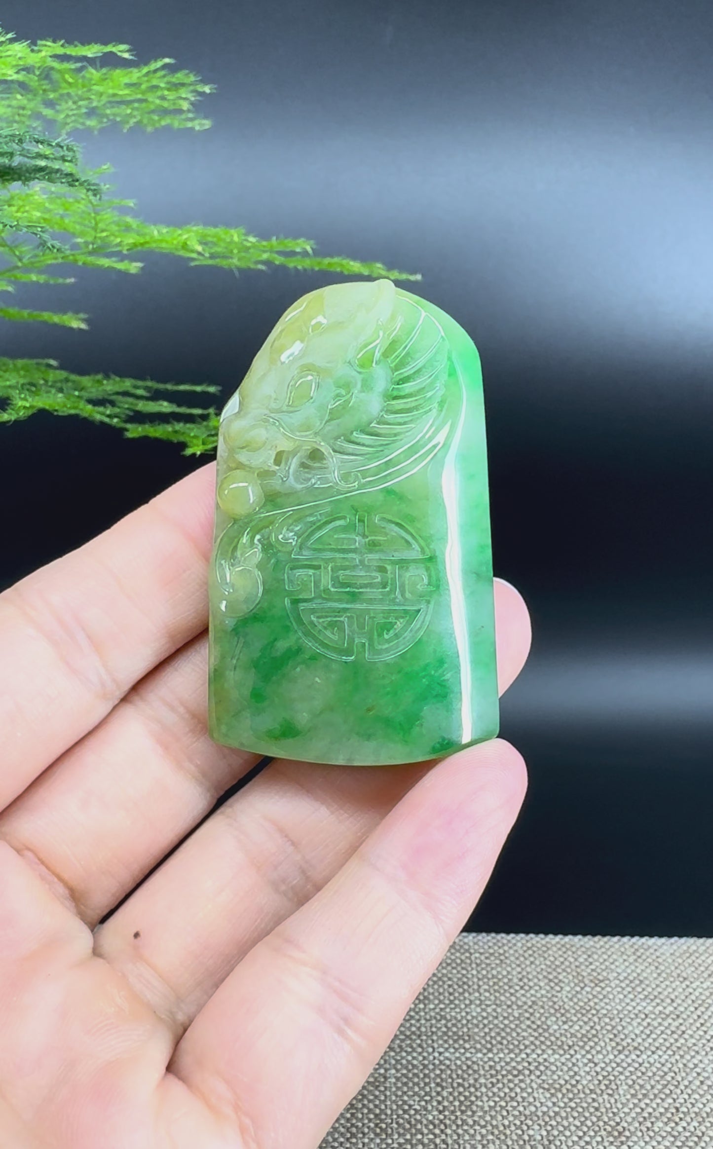 RealJade® Co. Genuine Jadeite Jade Dragon Pendant Necklace