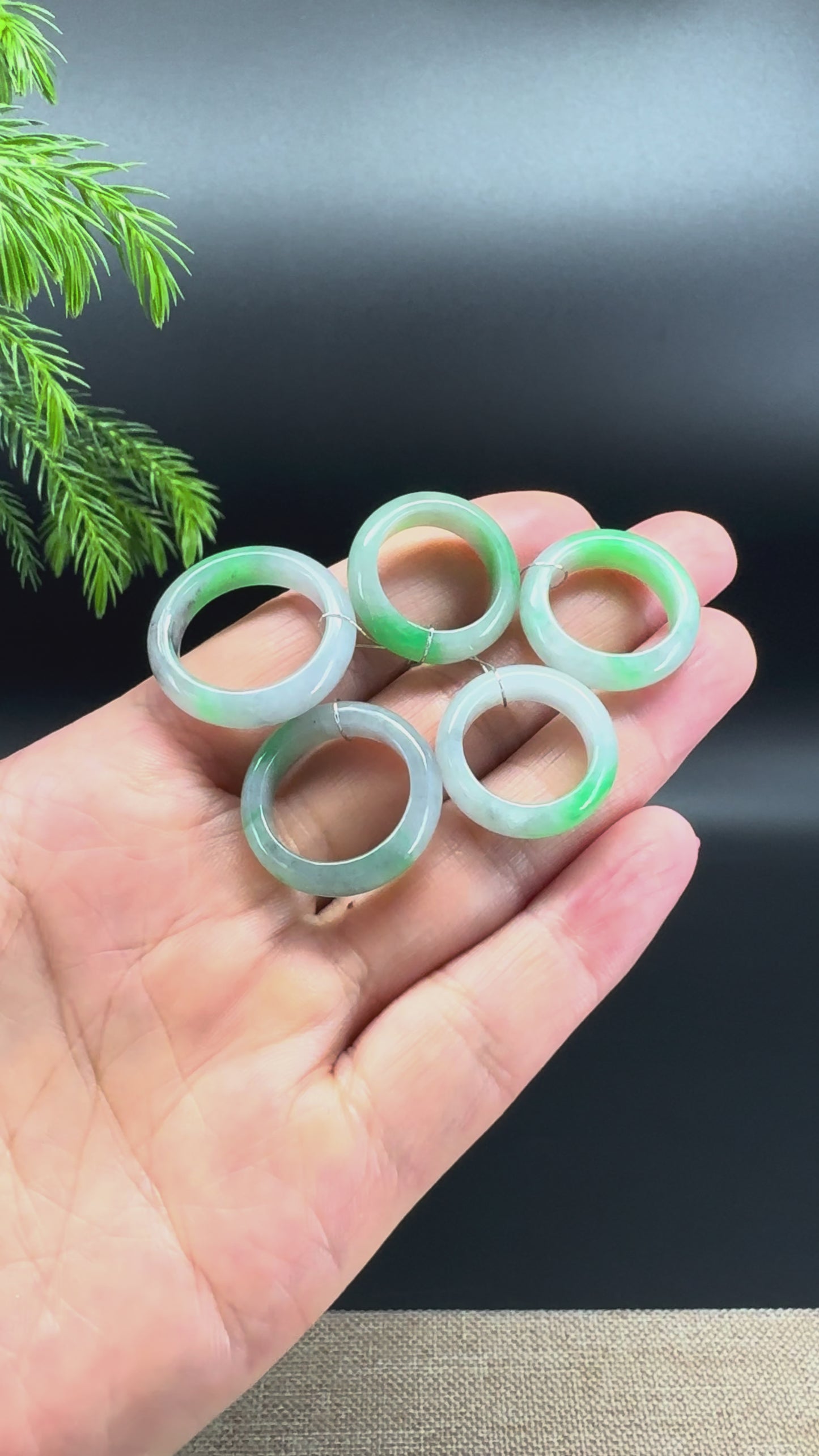 Load and play video in Gallery viewer, RealJade® Burmese Smoky Wuji &amp;amp; Green Traditional Jadeite Jade Ring
