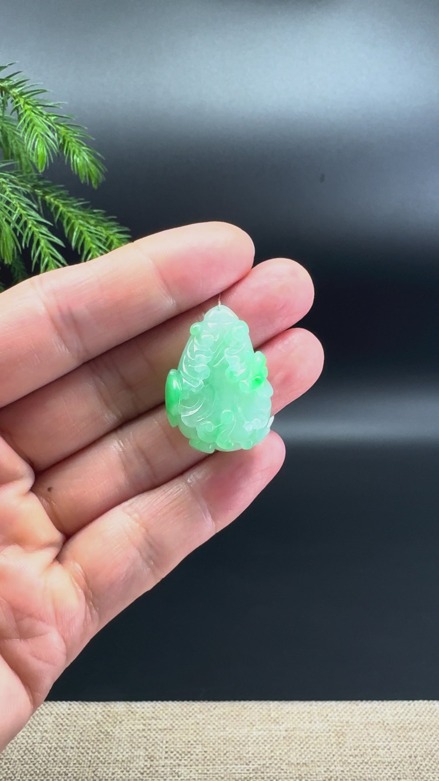 RealJade® Co. Natural Apple Green Jadeite Jade Cabbage Necklace Pendant