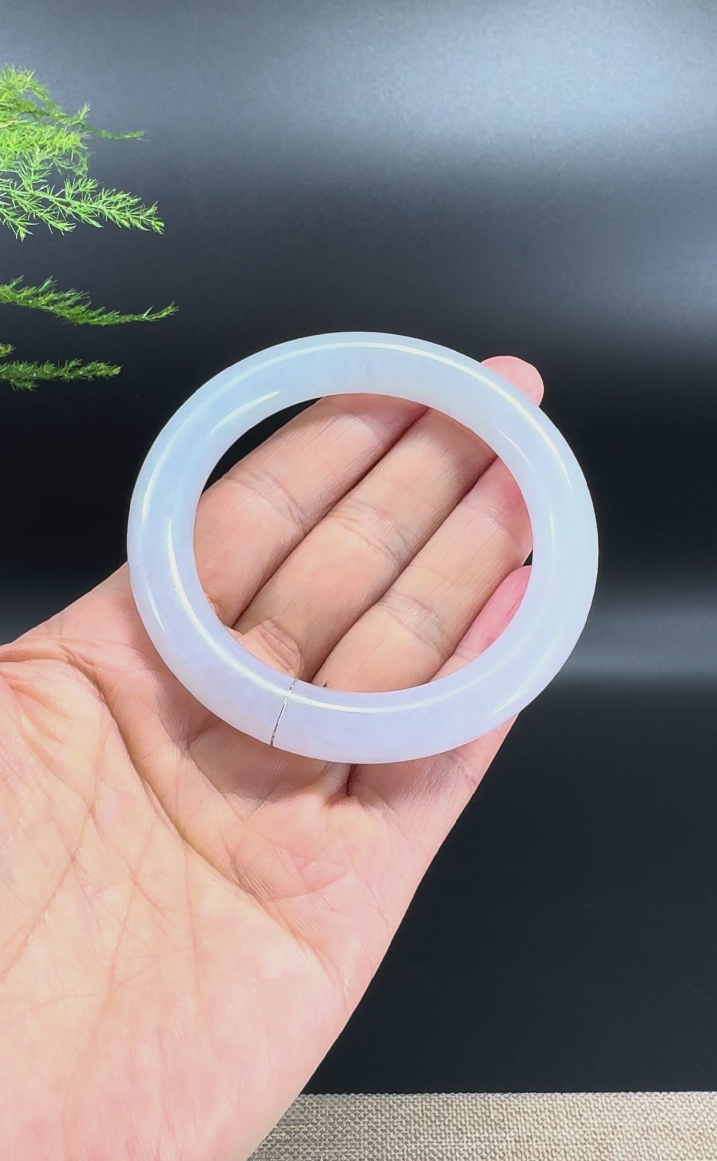 Load and play video in Gallery viewer, Genuine Burmese Icy Pink Jade Jadeite Bangle Bracelet (53.6mm)
